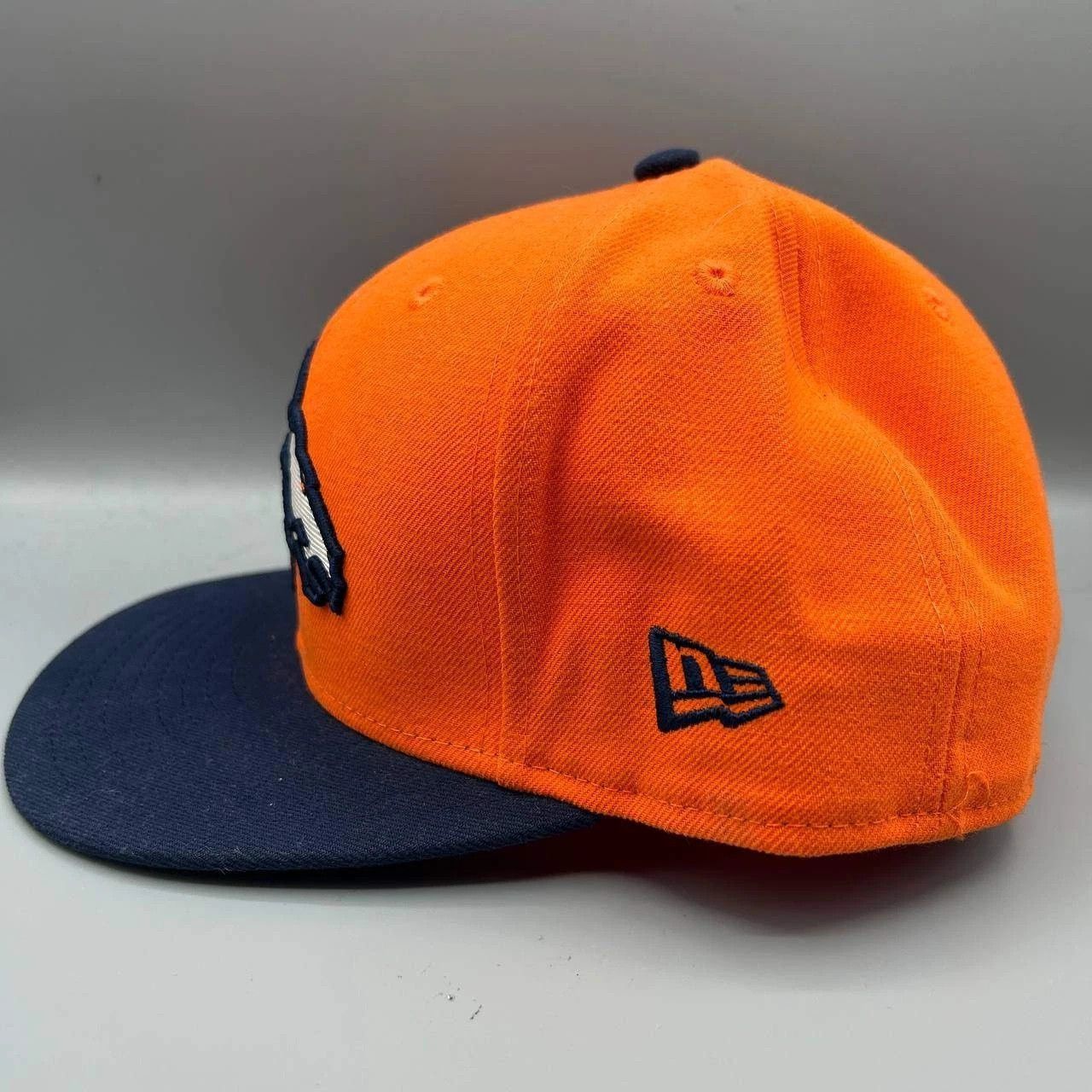 New Era Denver Broncos Hat Men 7 3/8 Orange Navy Embroidered Fitted Size ONE SIZE - 7 Thumbnail