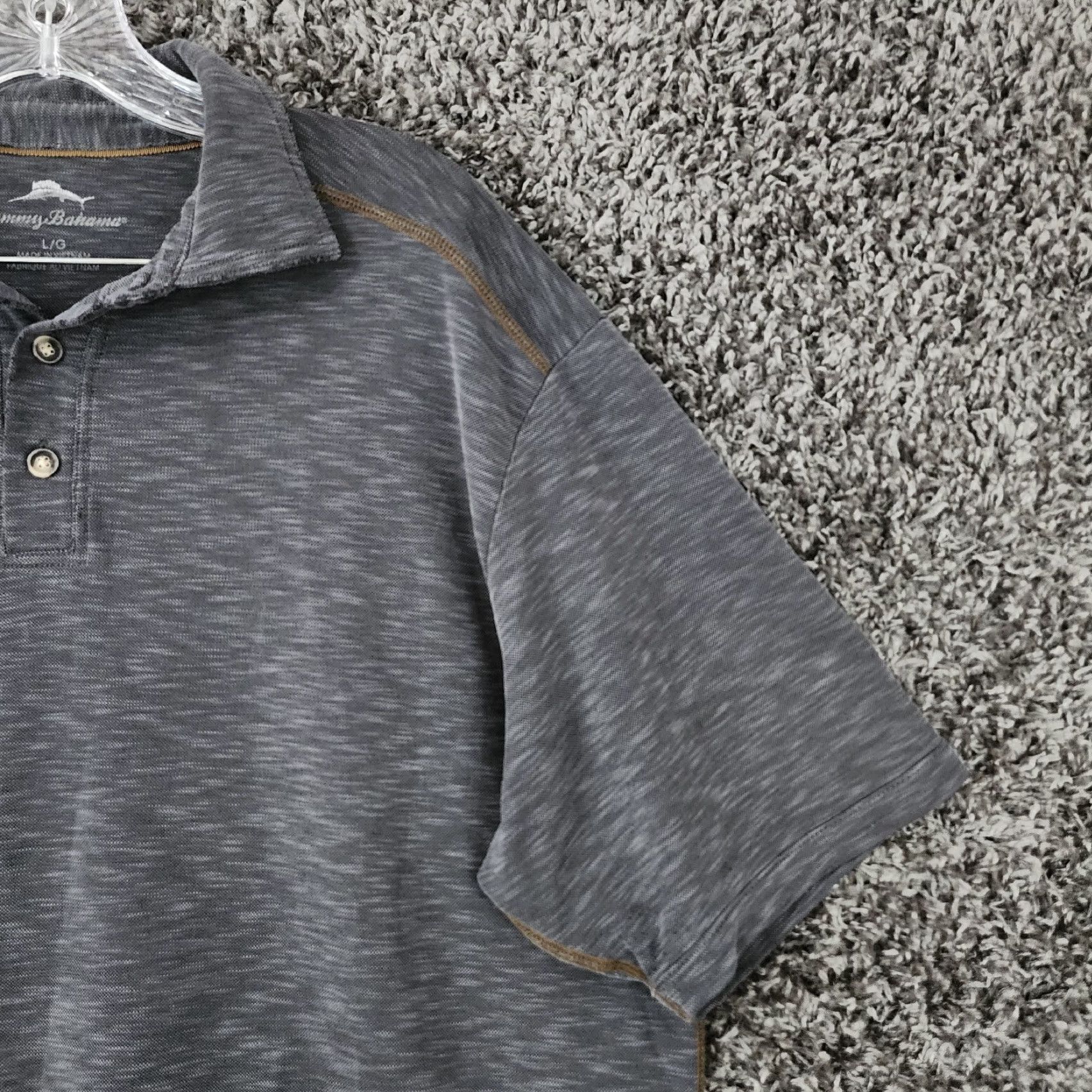 Tommy Bahama Tommy Bahama Polo Shirt Mens Gray Heather Short Sleeve Size L Regular Collar Size US L / EU 52-54 / 3 - 2 Thumbnail