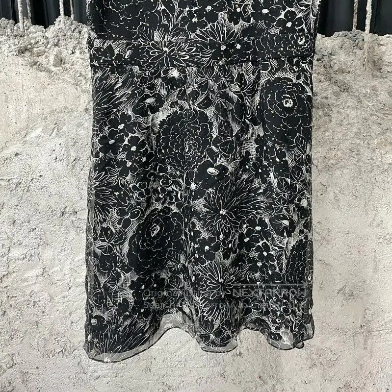 YSL Black Floral Print Women's Dress .