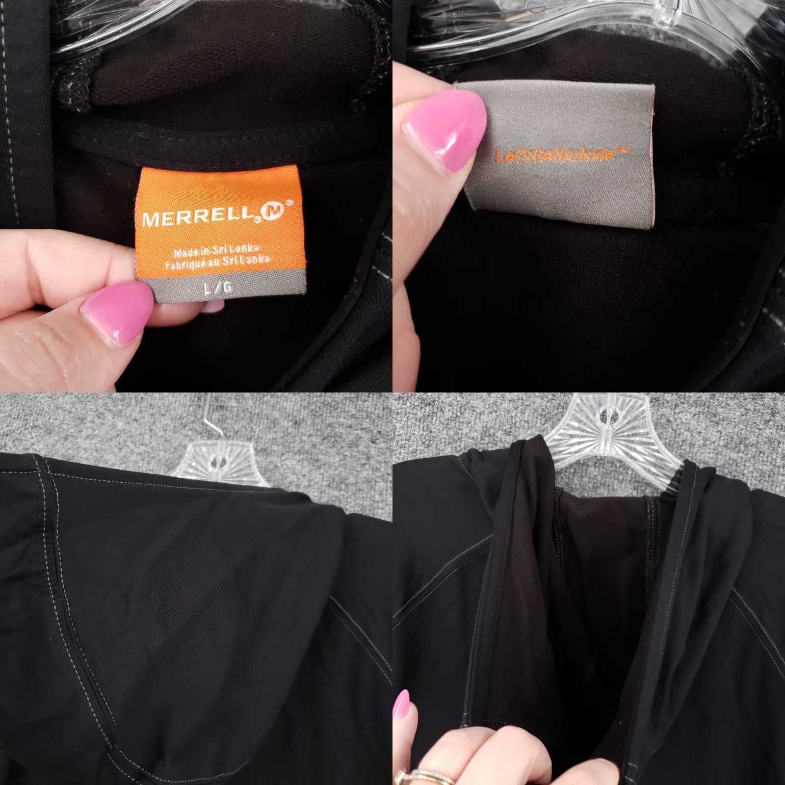 Merrell Merrell Hoodie Womens L Large Black Pullover Stretch Long Sleeve Sweatshirt Size L / US 10 / IT 46 - 9 Thumbnail