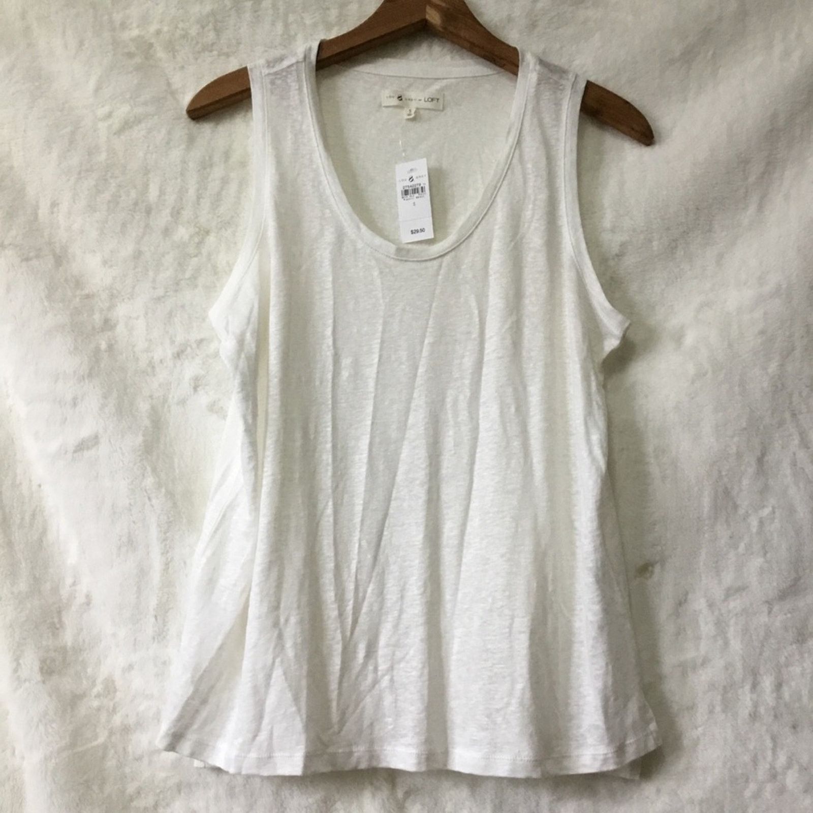 Lou & Grey Lou & Grey by Loft White Linen Tank Top Size S / US 4 / IT 40 - 2 Thumbnail