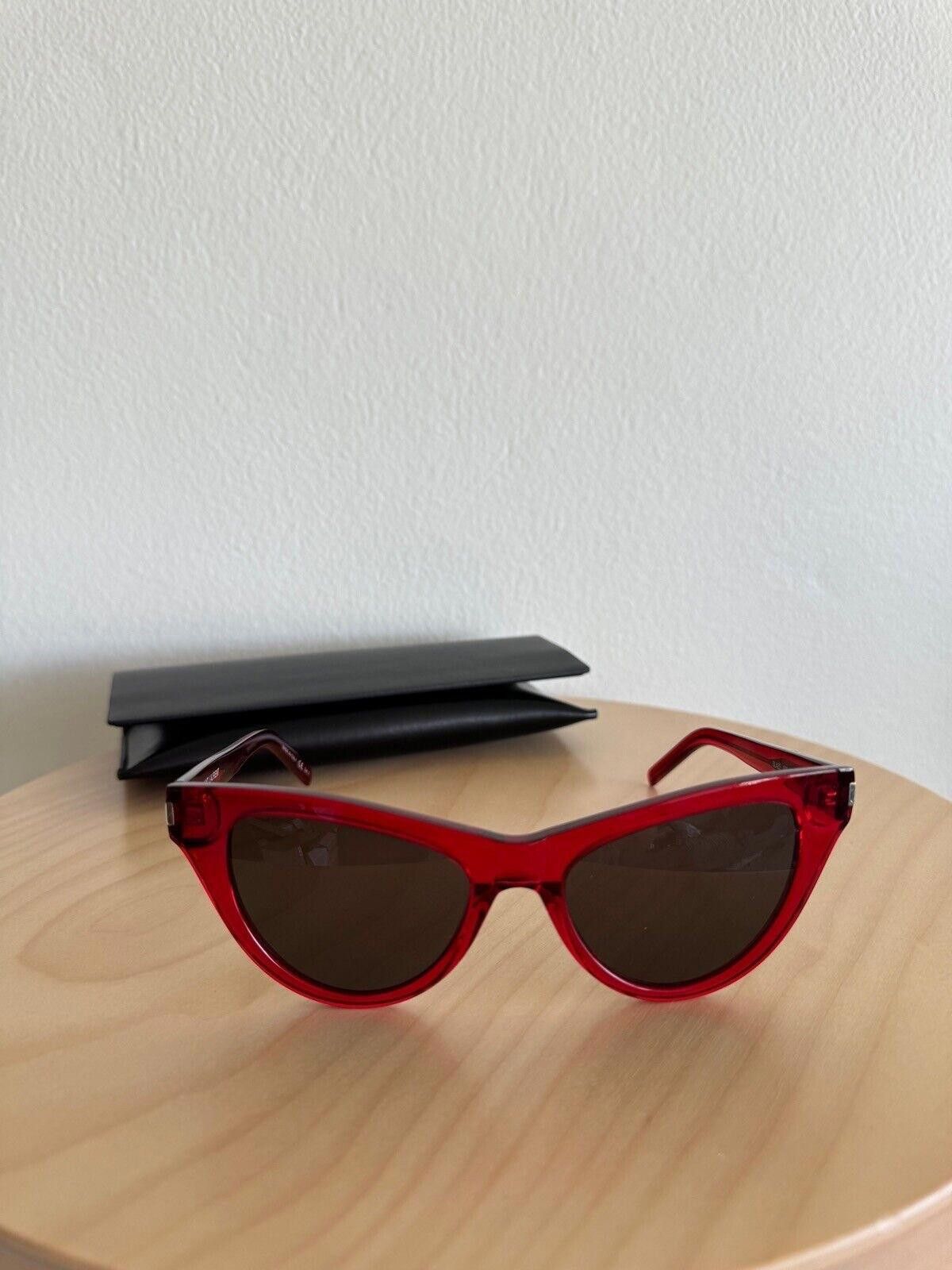 NEW SAINT LAURENT SL425 005 CAT EYE SUNGLASSES SL 425 RED Saint Laurent SL 425 005 Sunglasses – i2i Optometrists main image 2