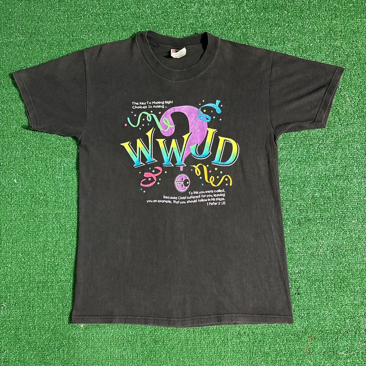Vintage Vintage “What Would Jesus Do” Black Graphic Tee Size M Size US M / EU 48-50 / 2 - 1 Thumbnail