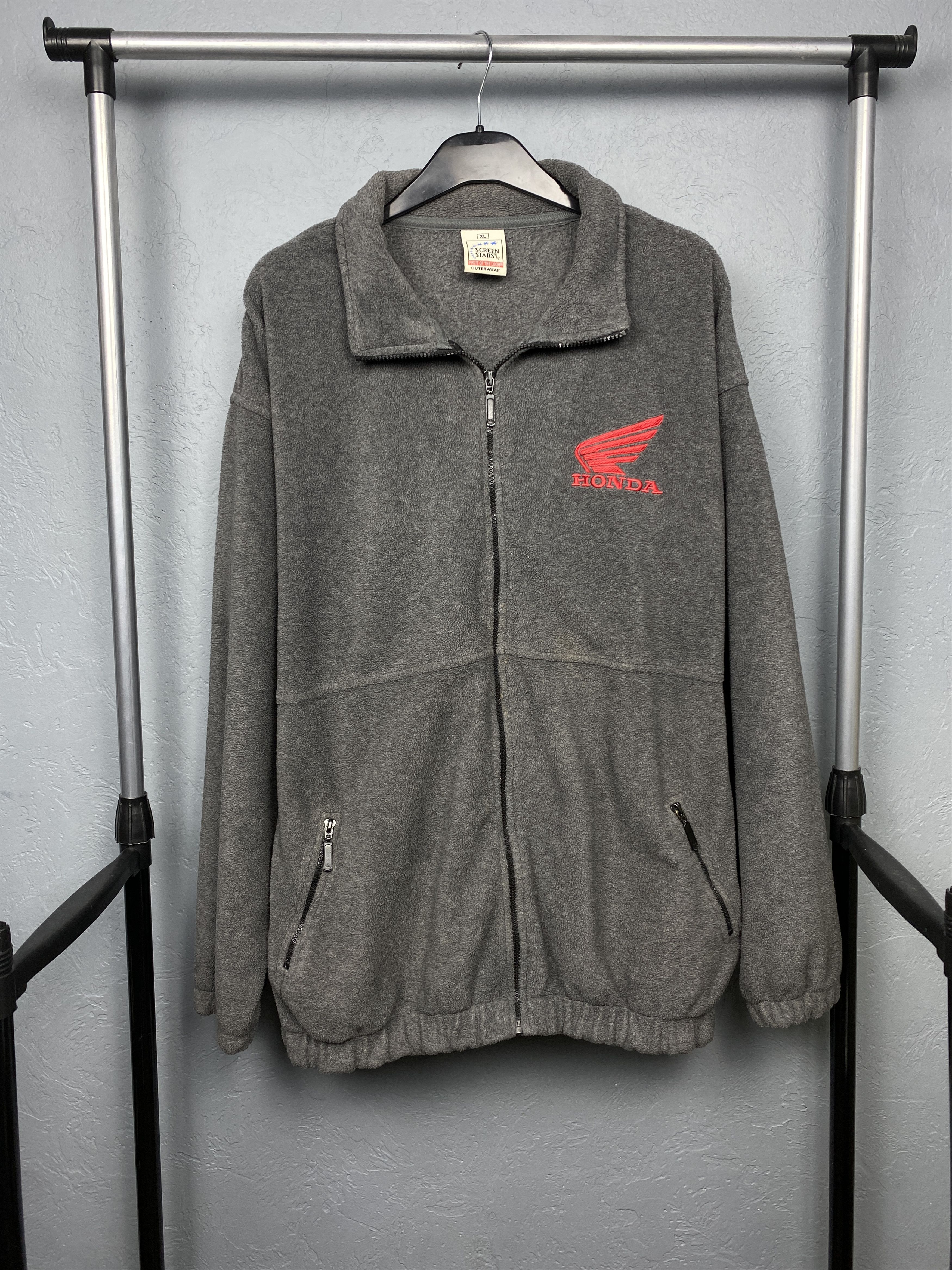 Honda × Vintage Honda 90s Vintage Mens Full Zip Fleece Jacket Size US XL / EU 56 / 4 - 1 Thumbnail