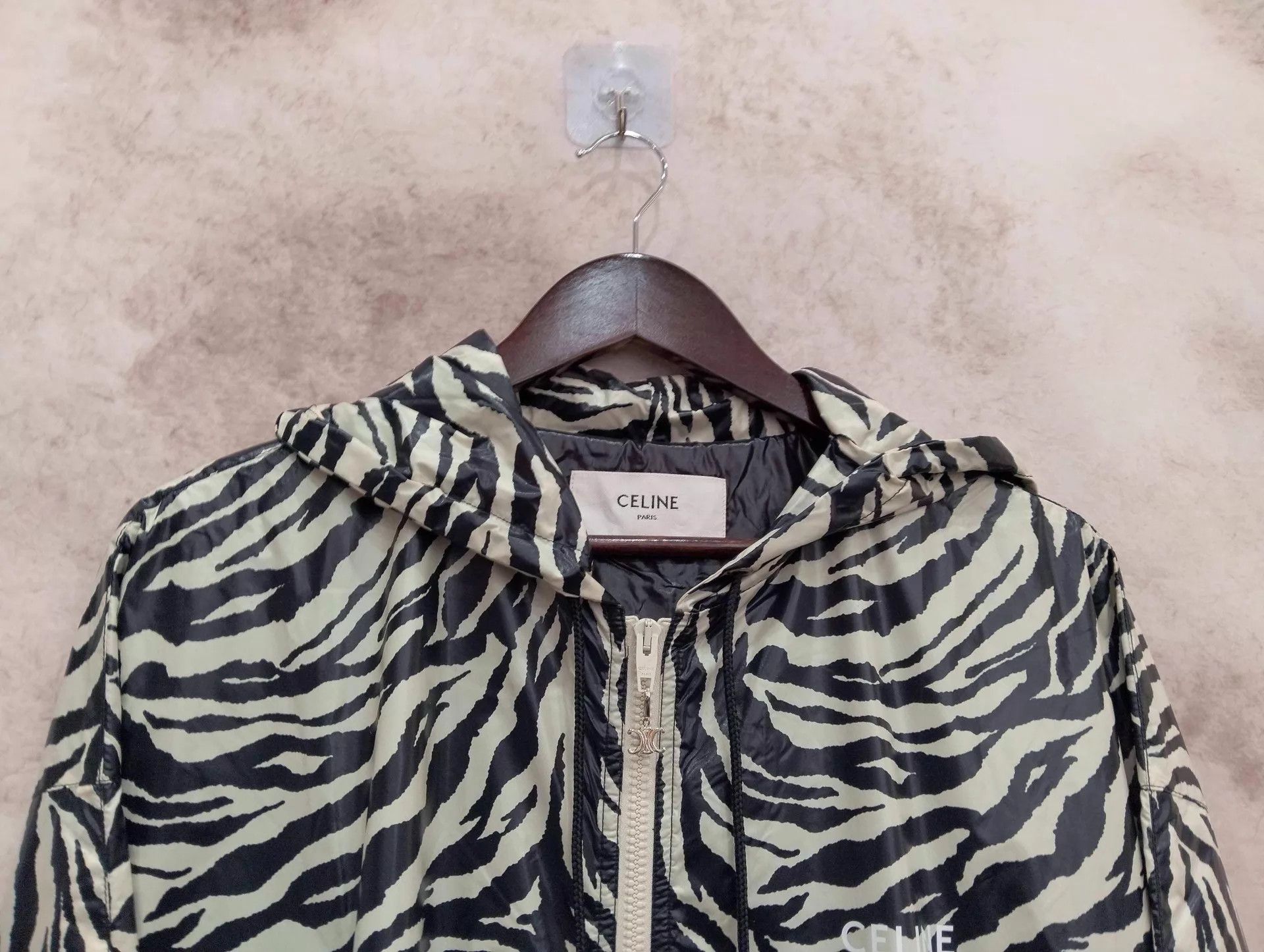 Celine CELINE Tiger Stripe Paneled Zipper Hooded Oversized JKT 48 Size US M / EU 48-50 / 2 - 3 Thumbnail