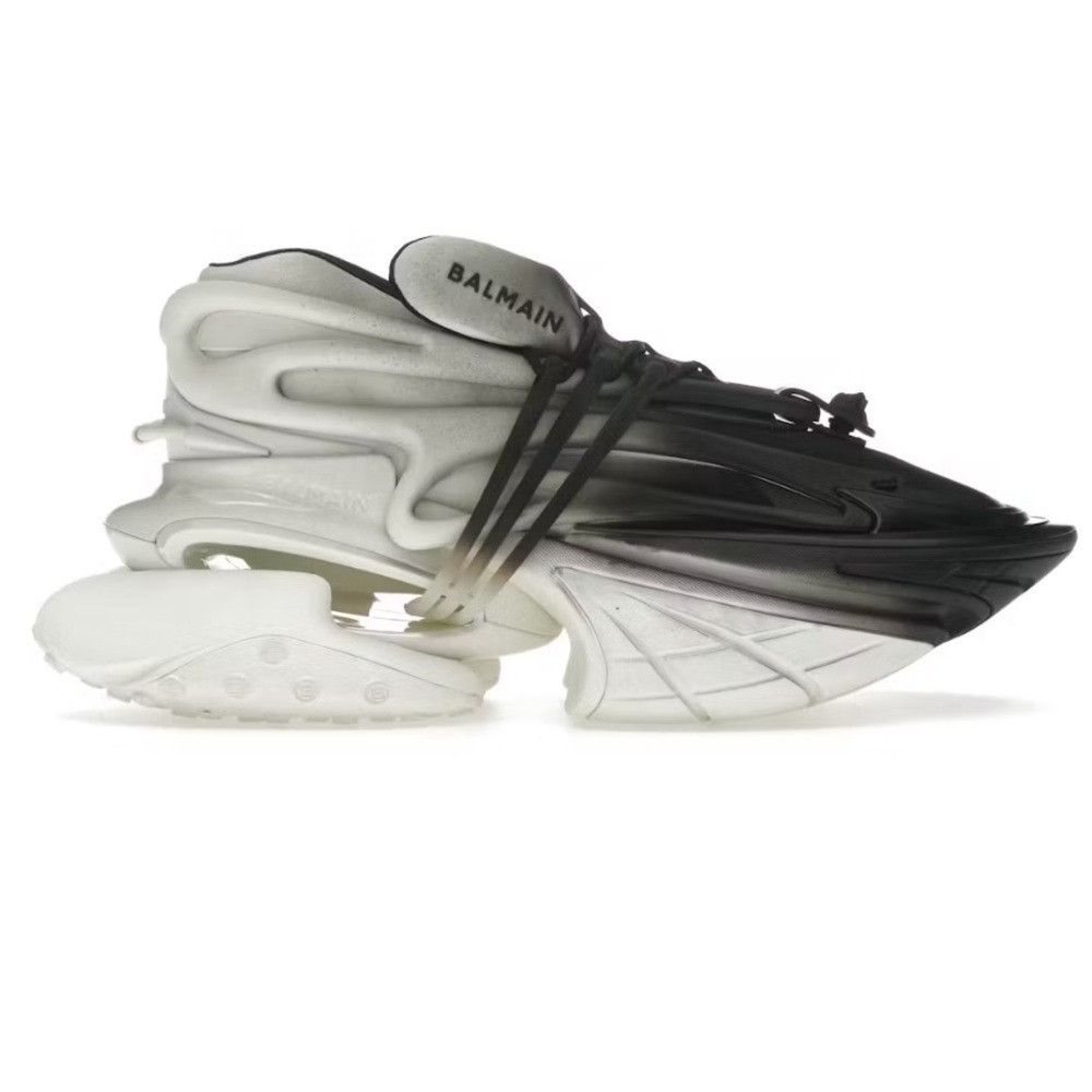 Balmain Balmain Unicorn Neoprene & RubberizedLeather Layered Sneaker Size US 7 / EU 40 - 1 Thumbnail