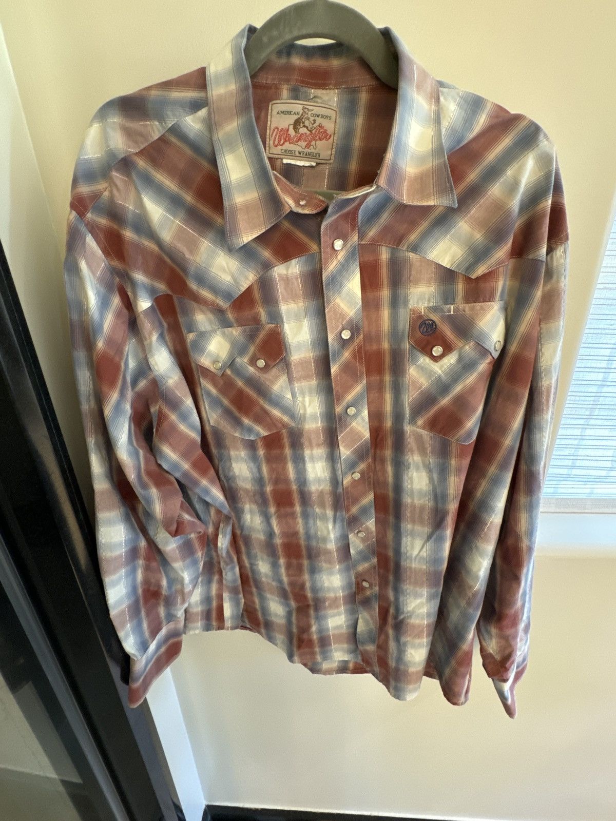 Vintage × Wrangler Wrangler Vintage Pearl Snap Button Shirt Size US L / EU 52-54 / 3 - 4 Thumbnail