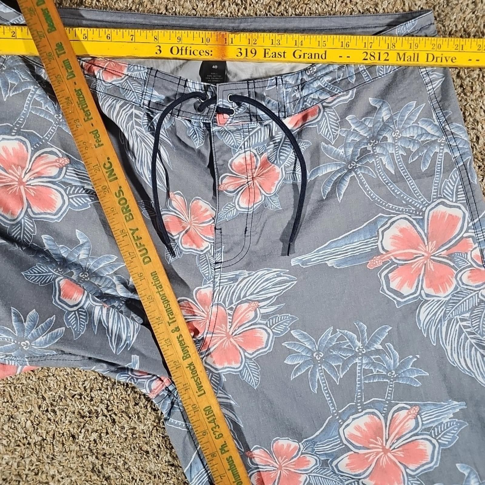 Trunk Ltd Sz 40 Floral Drawstring Swim Trunks Shorts Size US 32 / EU 48 - 5 Thumbnail