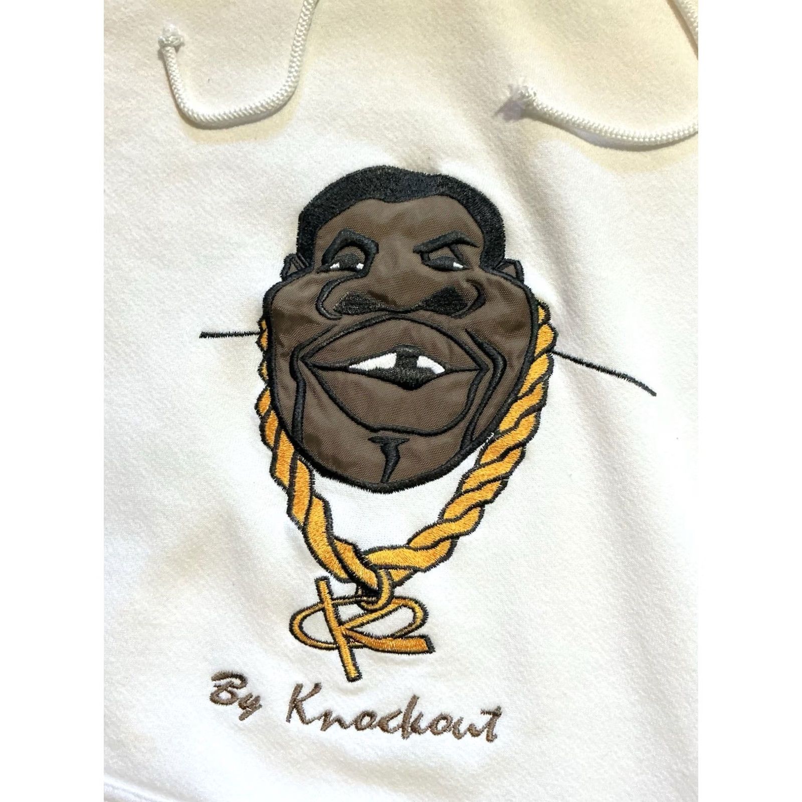 Vintage VINTAGE Knockout 90s Y2K Embroidered Pullover Hoodie XXL White Men Mens Hoodie Size US XXL / EU 58 / 5 - 2 Thumbnail