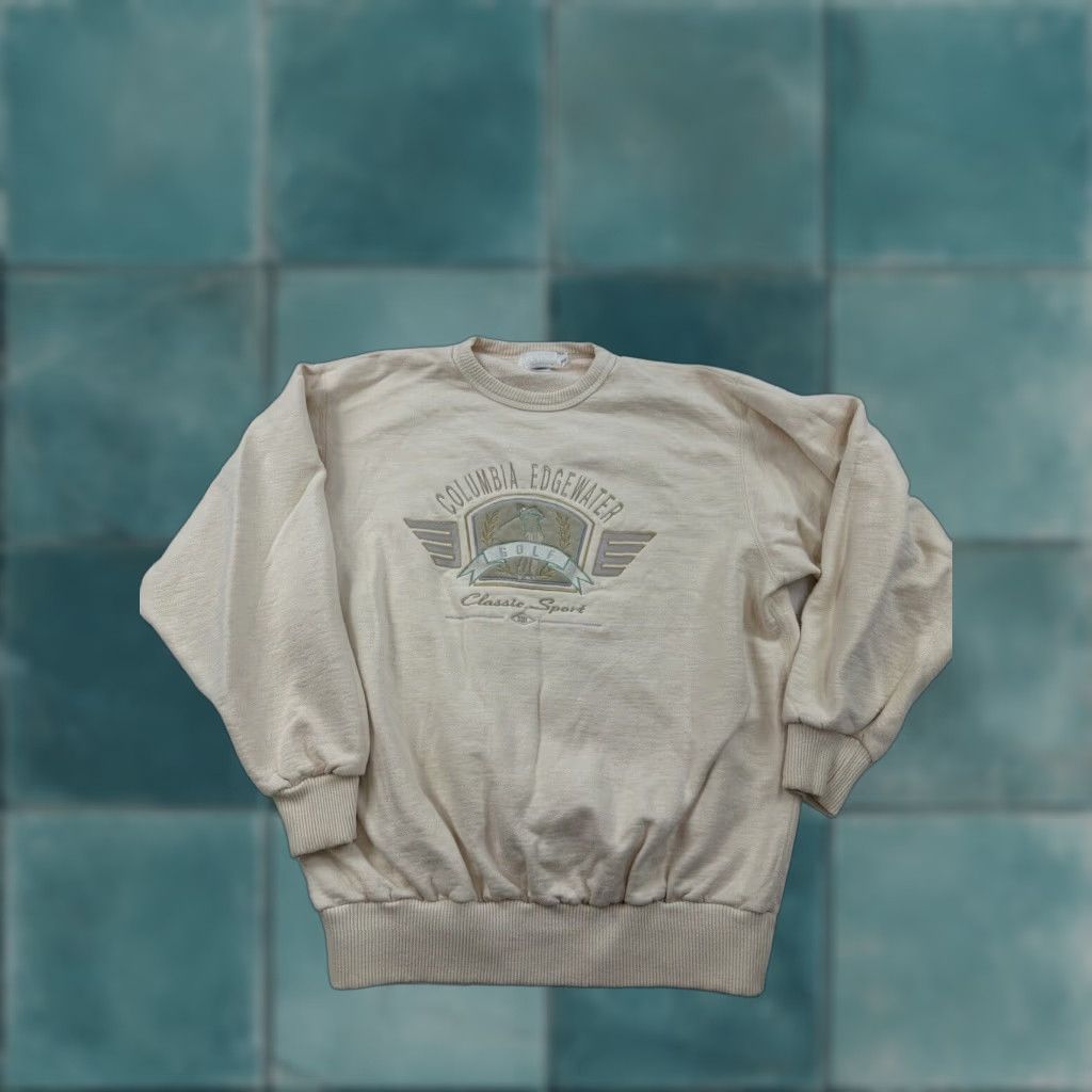 Vintage COLUMBIA Edgewater Golf Sweatshirt Mens Small Ivory Crew Neck Pullover Size US S / EU 44-46 / 1 - 1 Thumbnail