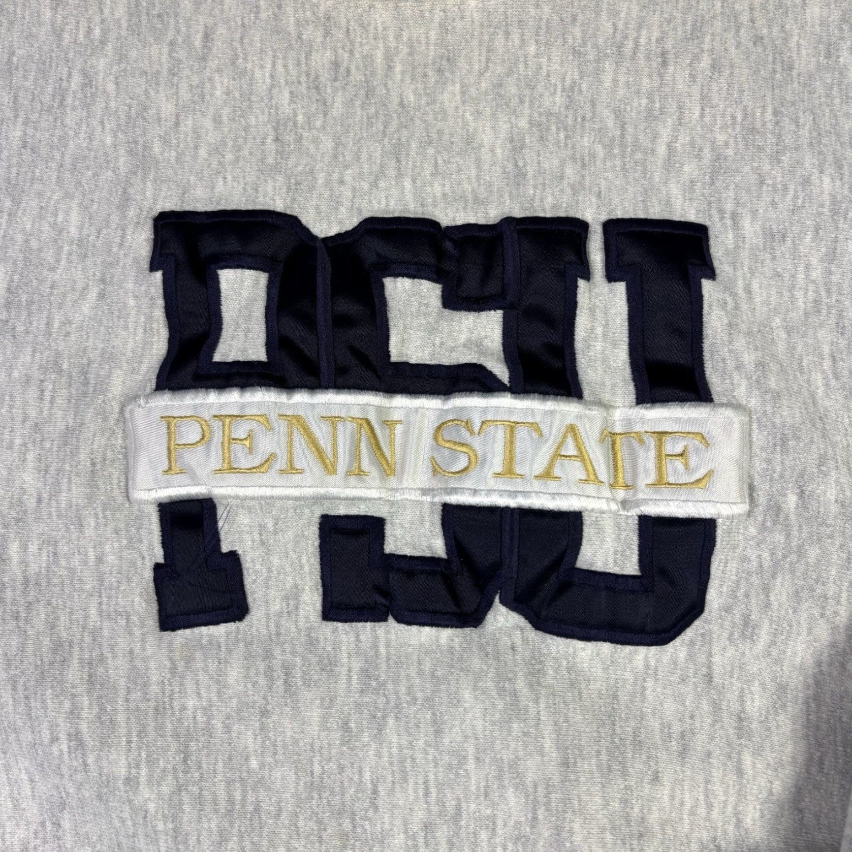 Penn VINTAGE Unbranded Sweatshirt 90s Reverse Weave Penn State University Drawstring Gray Blue M Mens Size US M / EU 48-50 / 2 - 6 Thumbnail