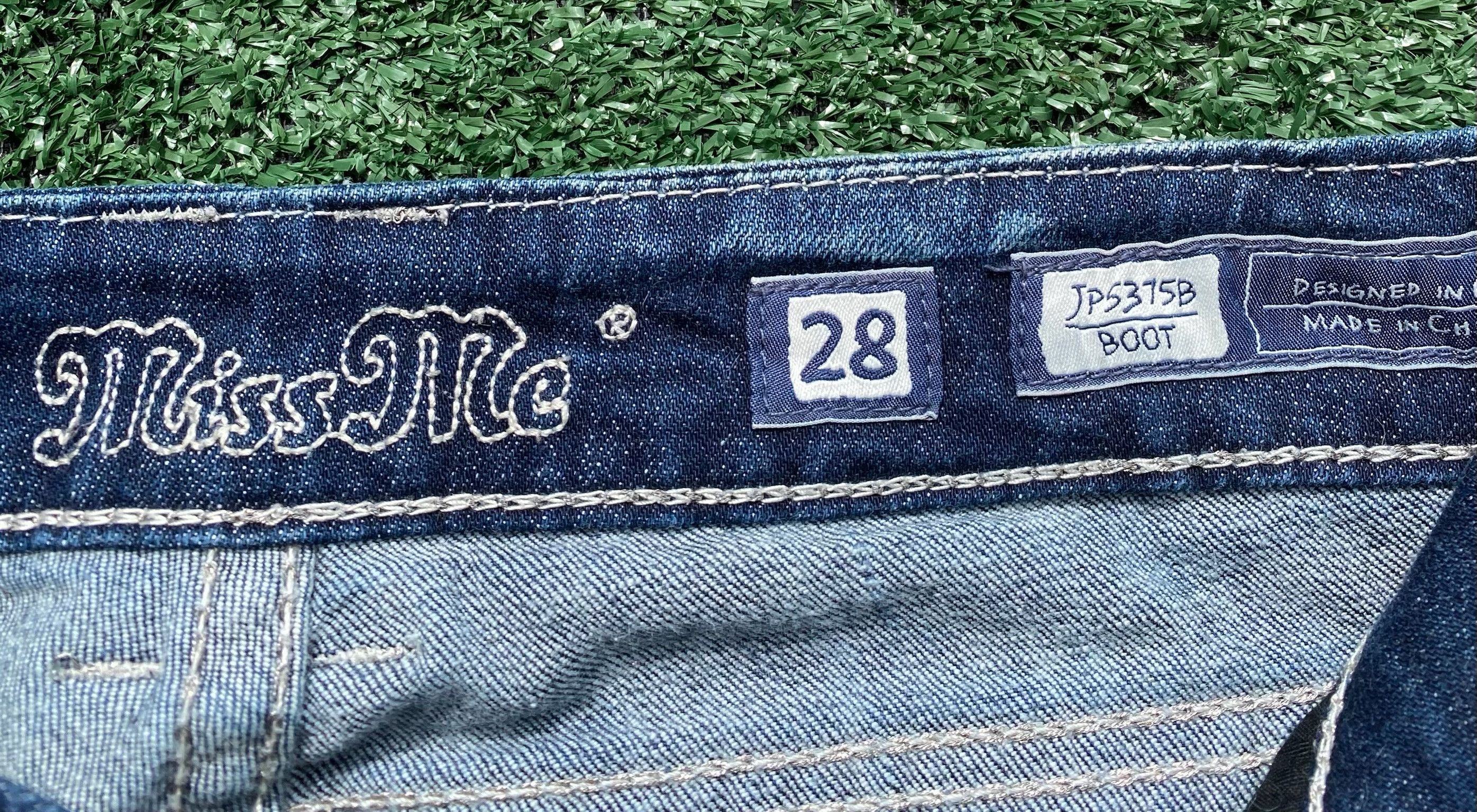 Miss Me Miss Me Fleur De Lis Rhinestone Bootcut Jeans 29” Waist Size 29" - 5 Thumbnail
