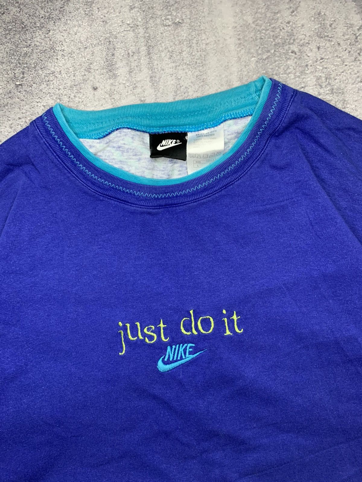 Nike × Vintage Vintage Nike Just Do It AOP Never Give Up T Shirt Size US L / EU 52-54 / 3 - 12 Thumbnail