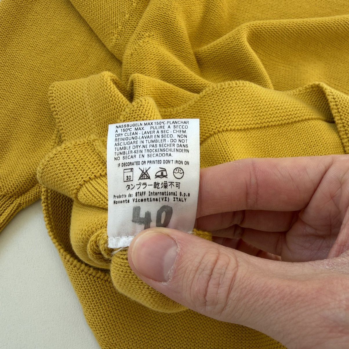 Maison Margiela Sample Mustard Cotton Textured Knit Sweater Size US M / EU 48-50 / 2 - 13 Thumbnail