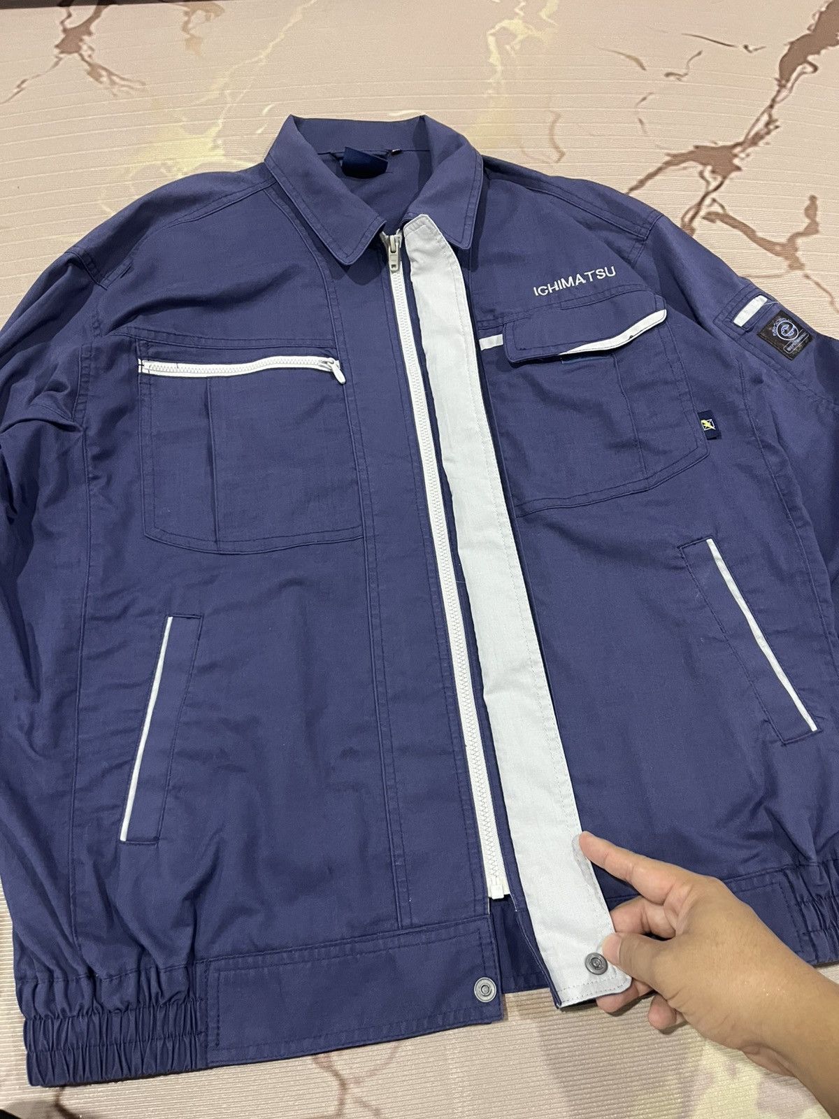 Japanese Brand Jichodo Ichimatsu Utility Work Jacket Navy L Size US L / EU 52-54 / 3 - 5 Thumbnail