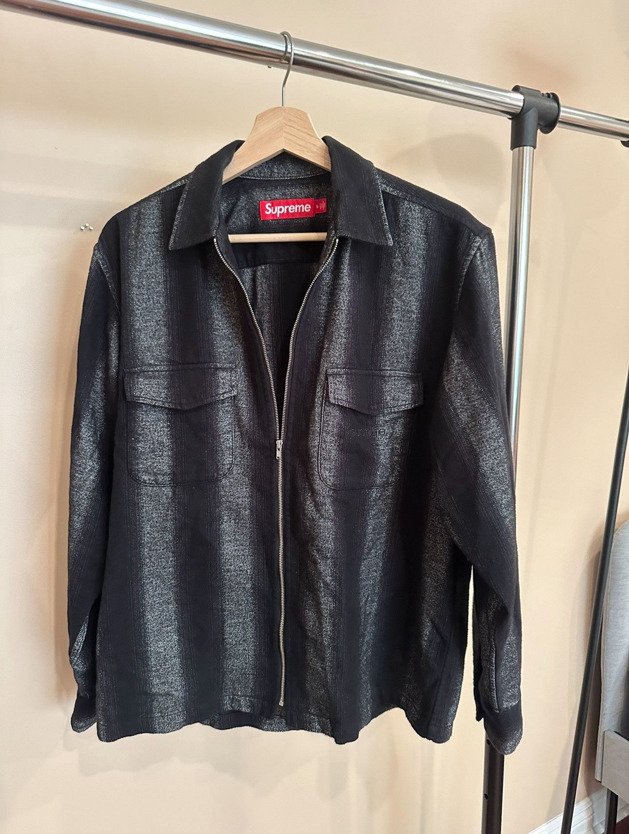 トップス Supreme stripe flannel zip up shirt Supreme Stripe Flannel Zip Up Shirt (FW23) - $138