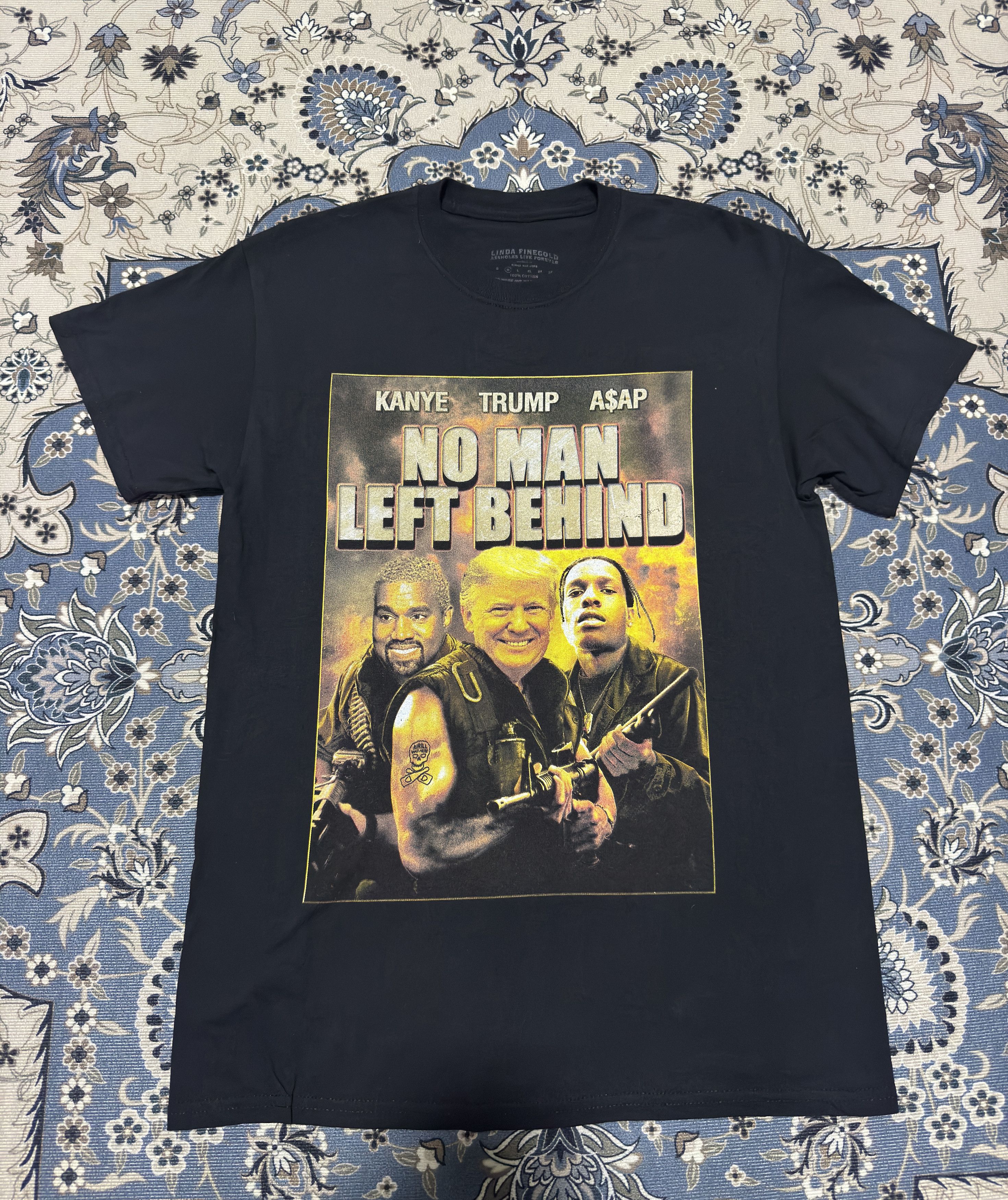 Band Tees × Rap Tees Linda Finegold No Man Left Behind Parody T shirt Size US M / EU 48-50 / 2 - 1 Thumbnail