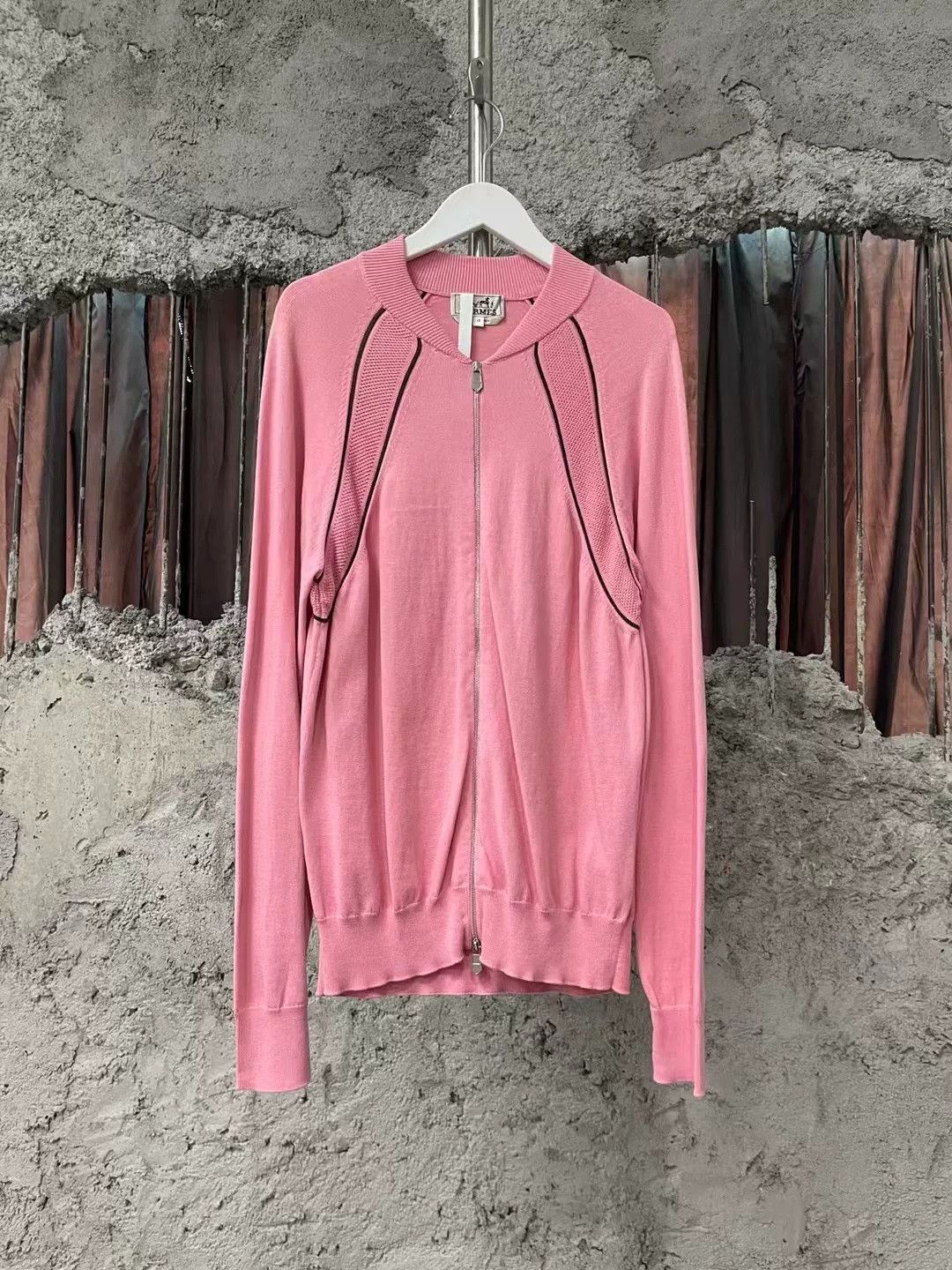 Hermes Hermes Pink Wool Zip Jacket Size US M / EU 48-50 / 2 - 1 Thumbnail