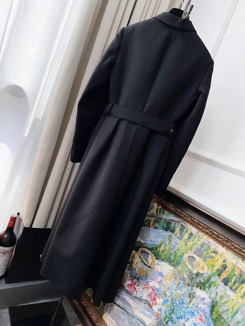 Prada Prada Black Long Belted Dress Coat-2506 Size S / US 4 / IT 40 - 9 Thumbnail