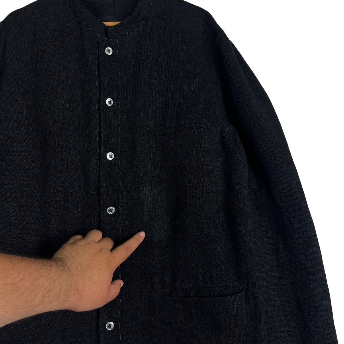 Yohji Yamamoto 🔥VTG YOHJI YAMAMOTO POUR HOMME AW1999 WOOL BUTTON JACKET Size US L / EU 52-54 / 3 - 6 Thumbnail