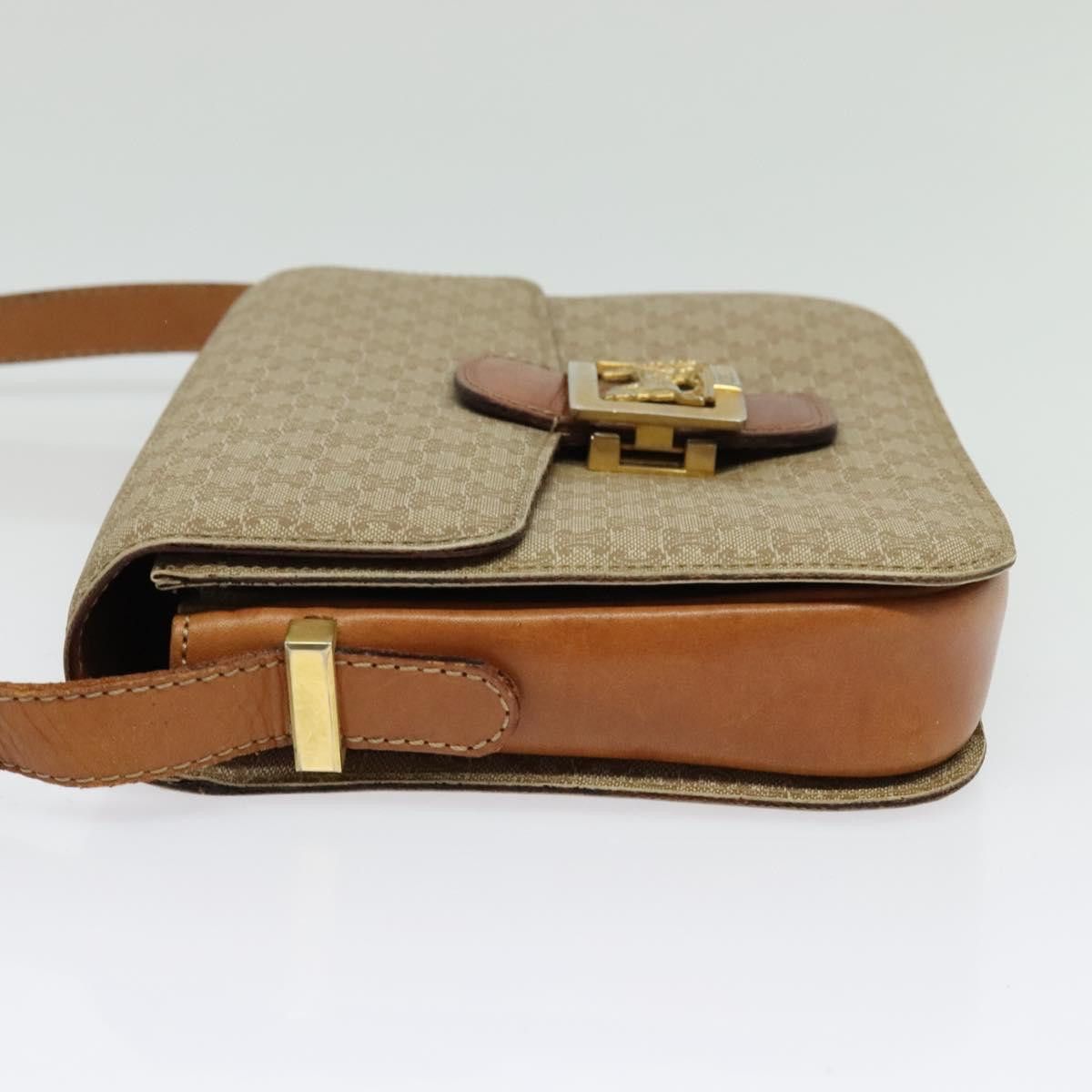 Celine CELINE Macadam Canvas Shoulder Bag Pvc Beige Gold Size ONE SIZE - 4 Thumbnail