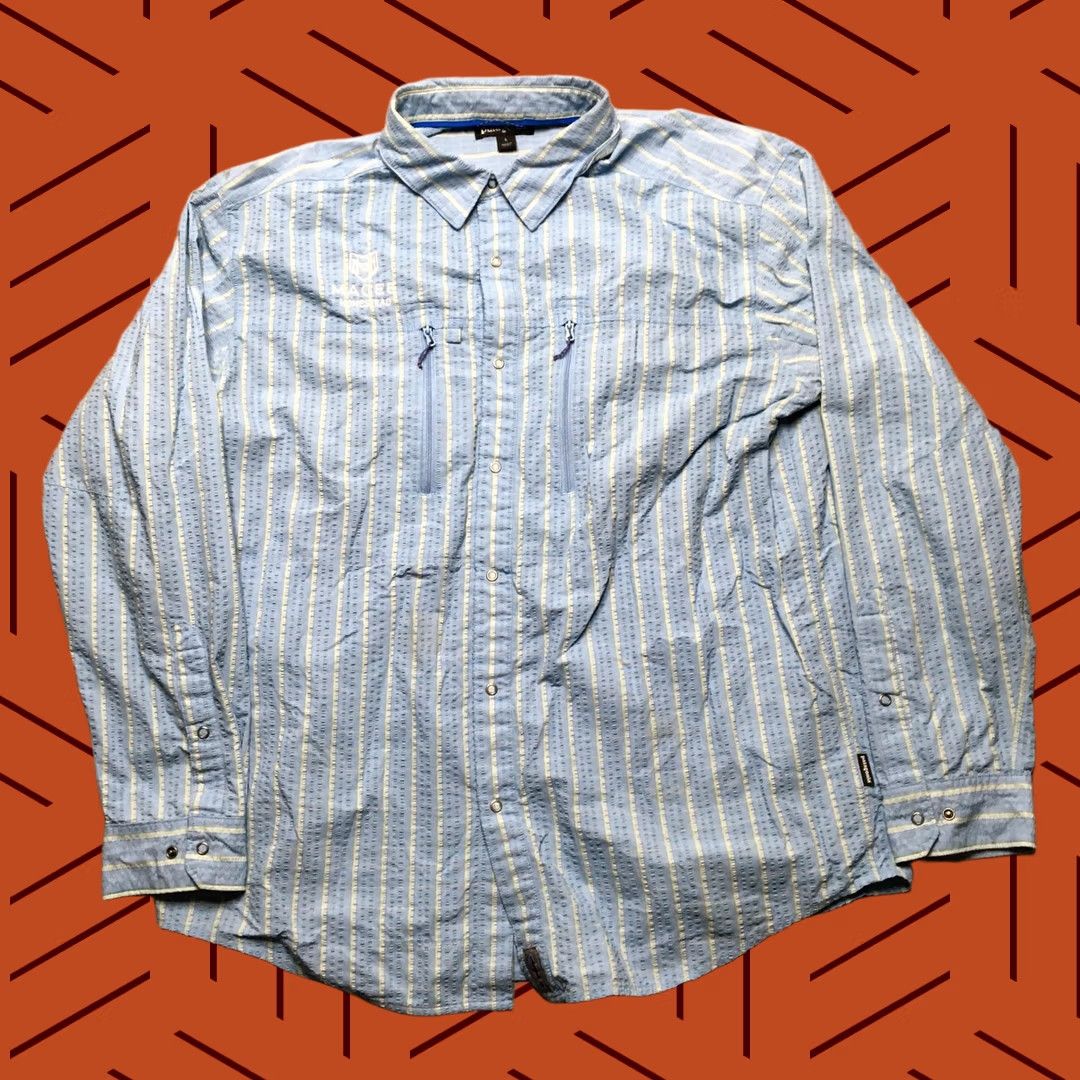 Patagonia Patagonia Shirt Mens Large Blue Stripe Snap Front Vented Fishing STY52315 Pucker Size US L / EU 52-54 / 3 - 1 Thumbnail