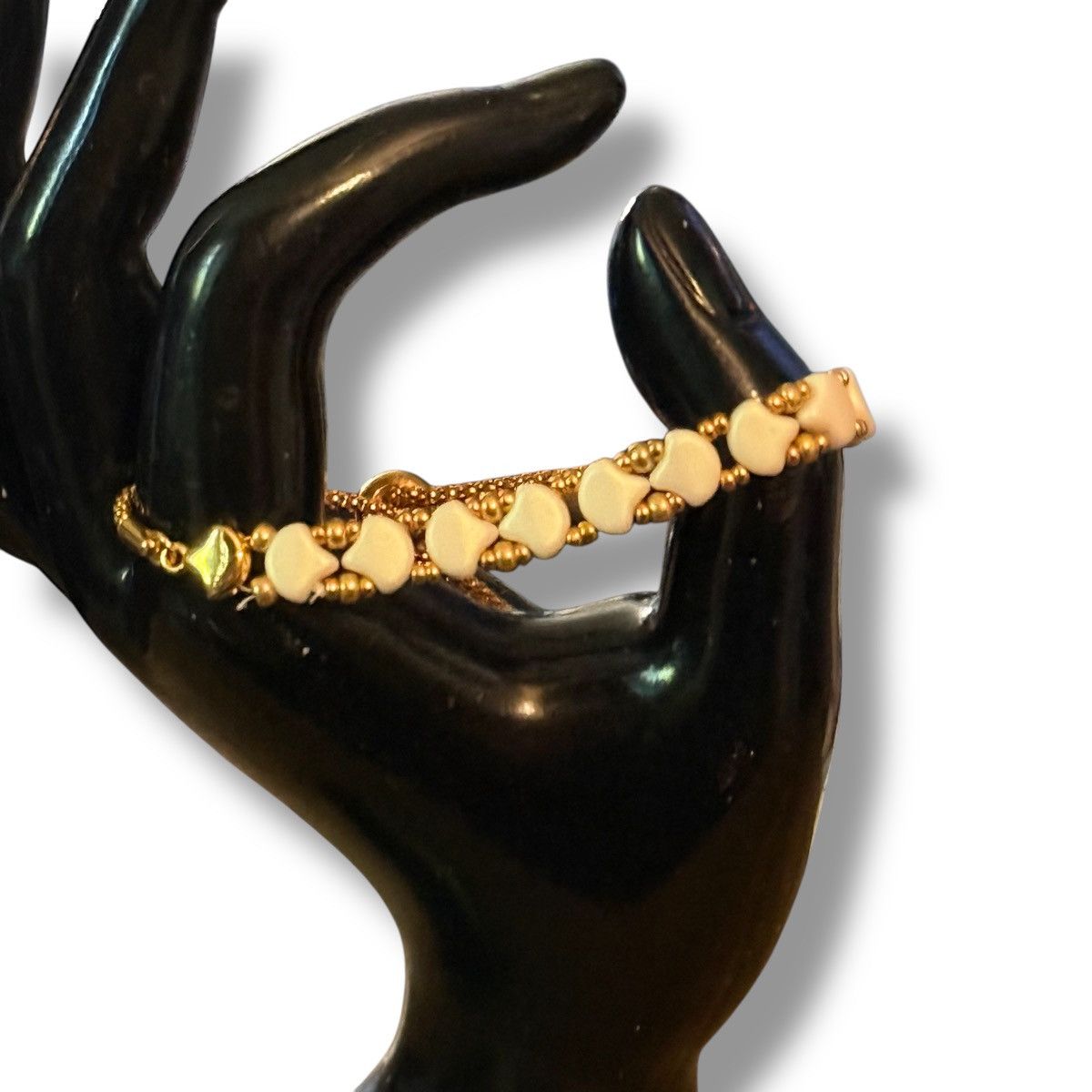 Other Gold tone opalescent glass bead bolo bracelet Size ONE SIZE - 2 Thumbnail