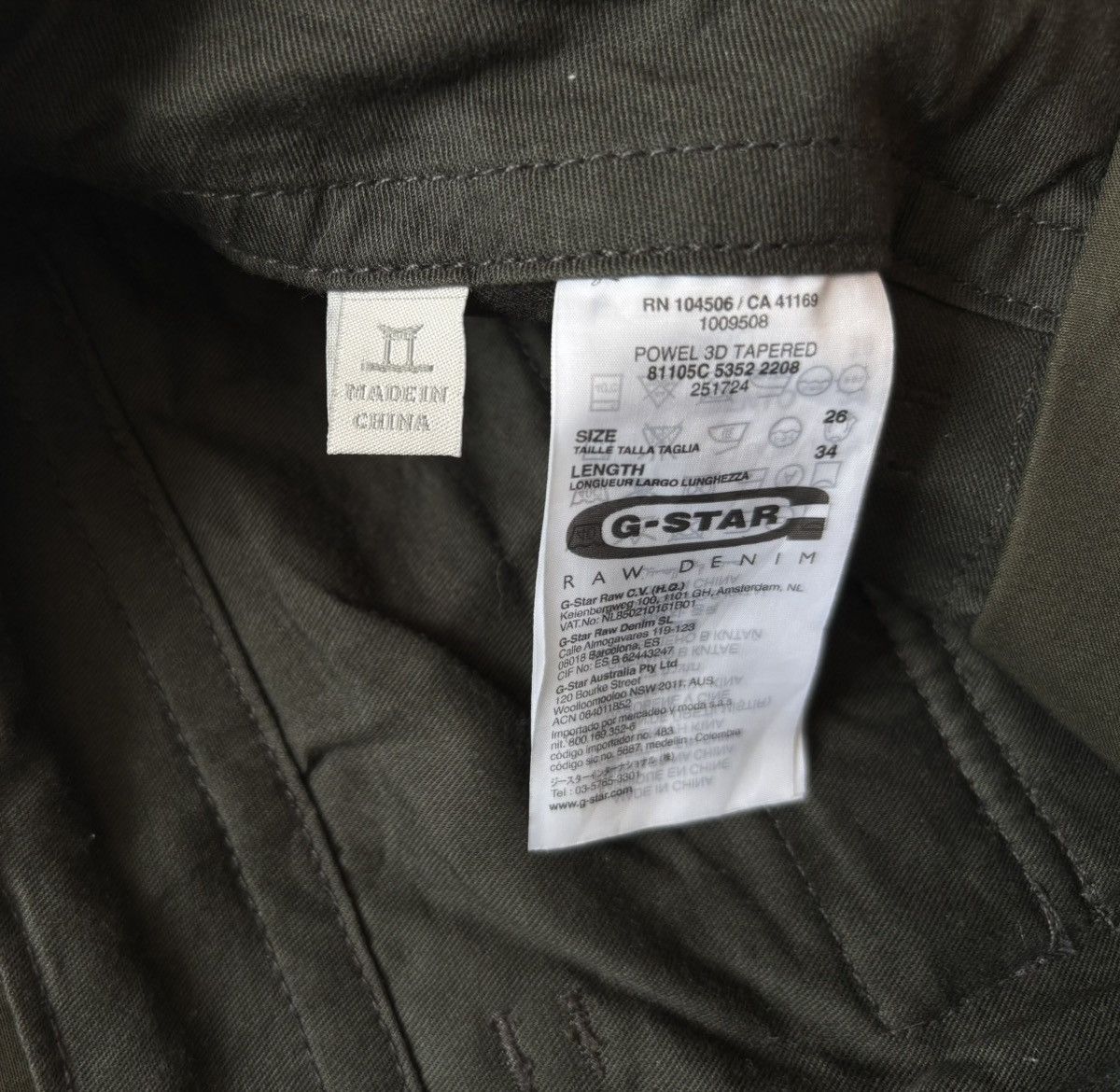 G-Star × Vintage G Star Raw Powel 3D Tapered Cargo Pants Military Army Size 34" / US 12 / IT 48 - 4 Thumbnail