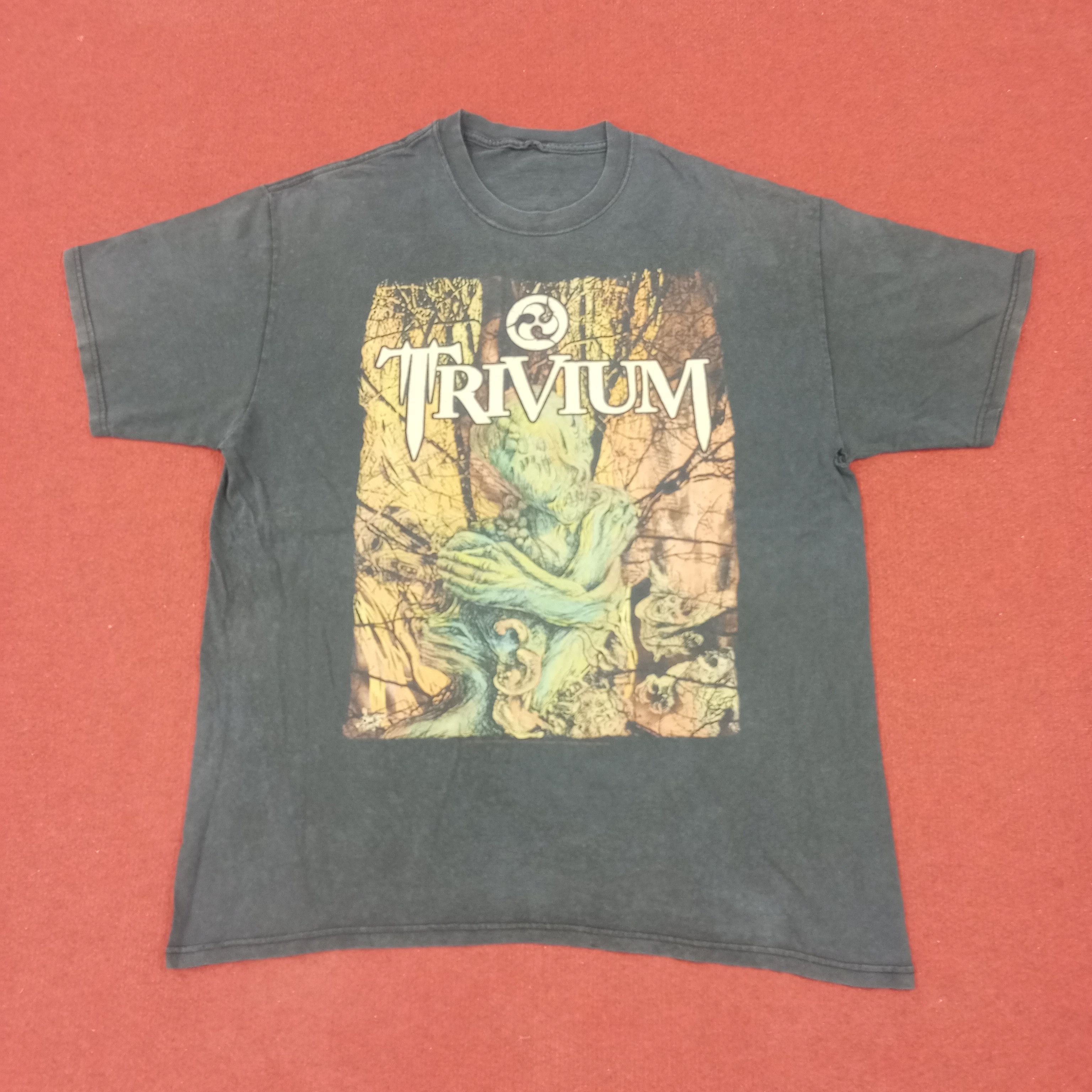 Band Tees × Vintage Trivium Band Rock Music Distressed Tshirt Size US L / EU 52-54 / 3 - 1 Thumbnail