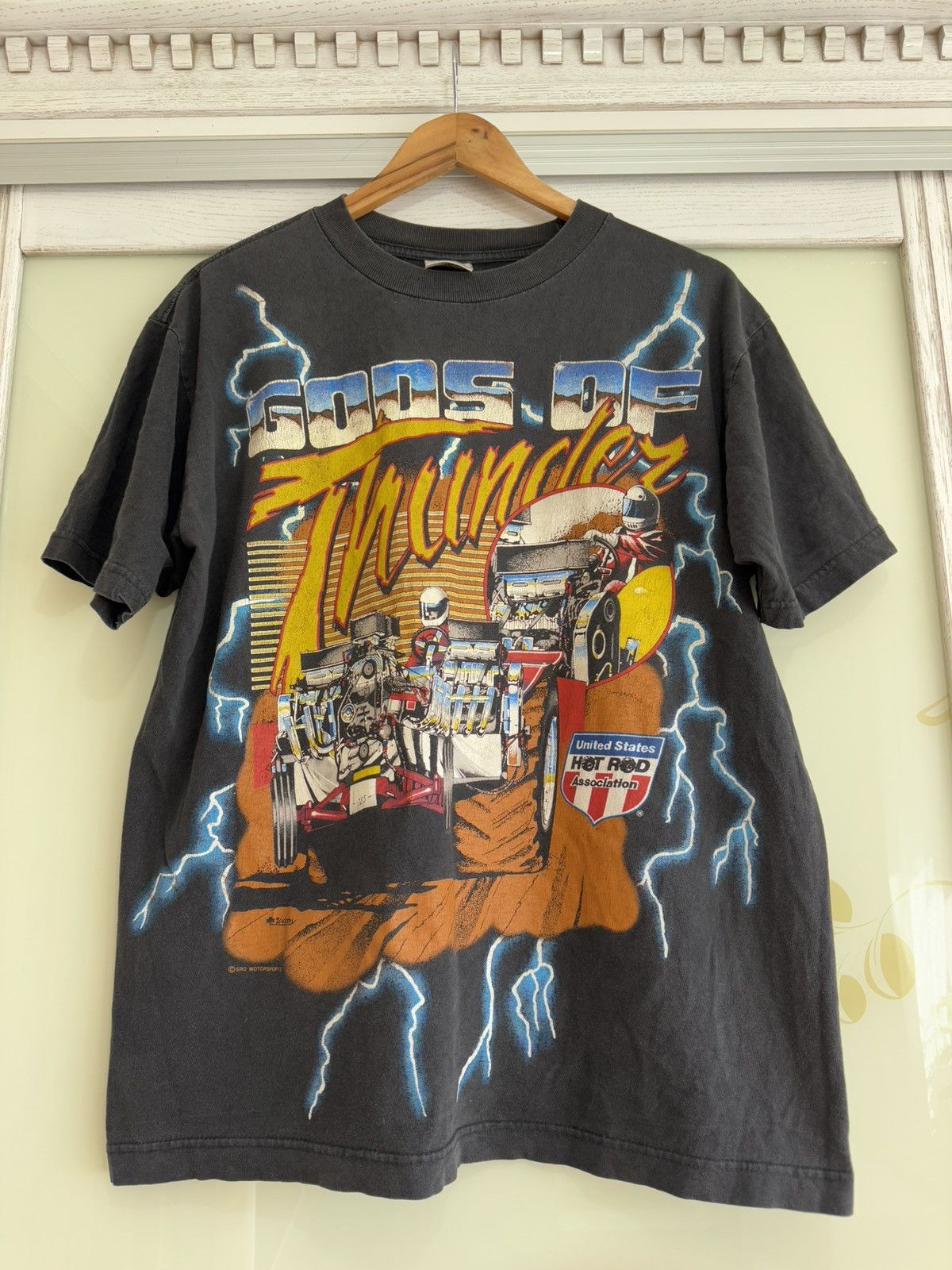 Vintage Very Rare 90’s Gods Of Thunder Hot Rod T-shirt Vintage Tee Size US L / EU 52-54 / 3 - 9 Thumbnail