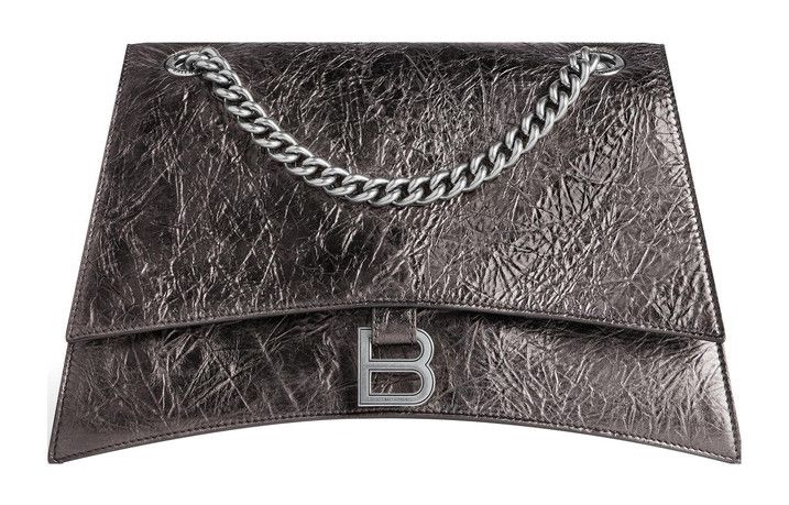 Balenciaga o1la1rc1a0725 Size: OS / Crush Chain Bag Medium in Grey Size ONE SIZE - 2 Thumbnail