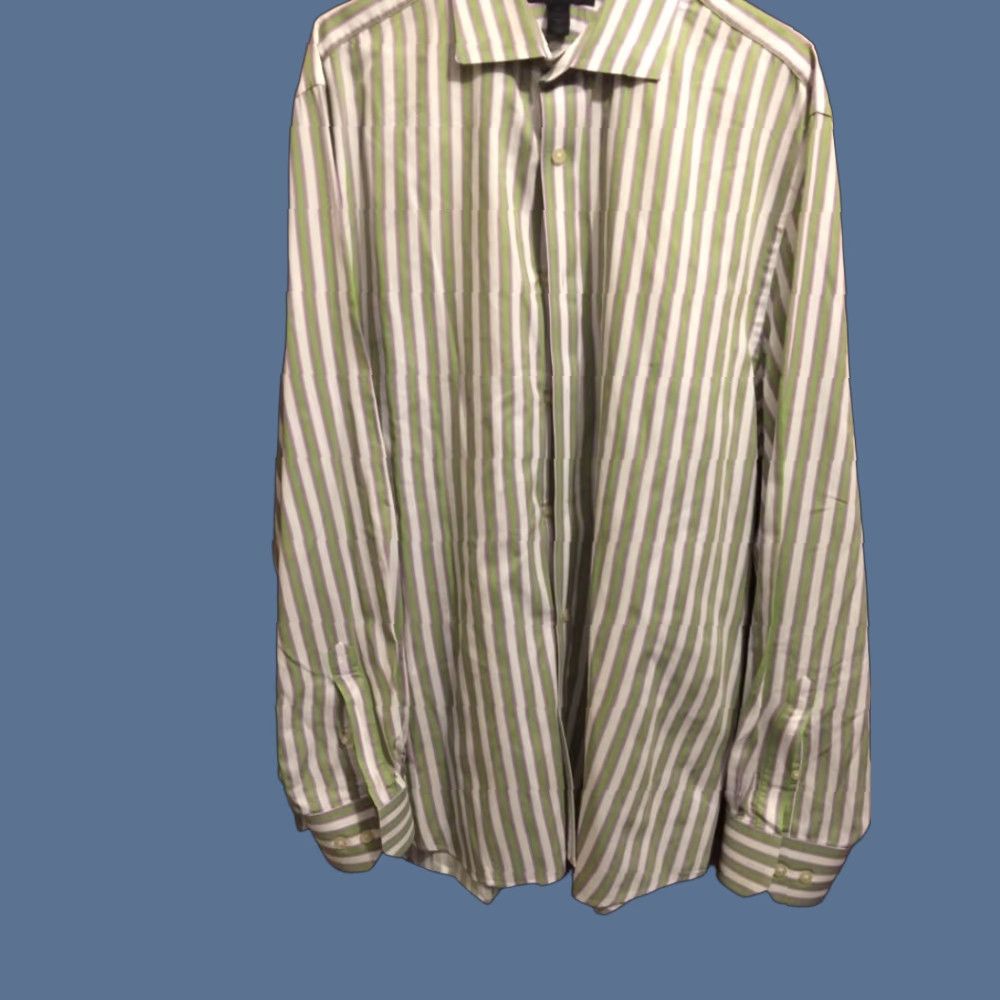 Express VINTAGE XL Express Design Studio Men's Striped Button Down Modern Fit Shirt Size 46R - 1 Thumbnail