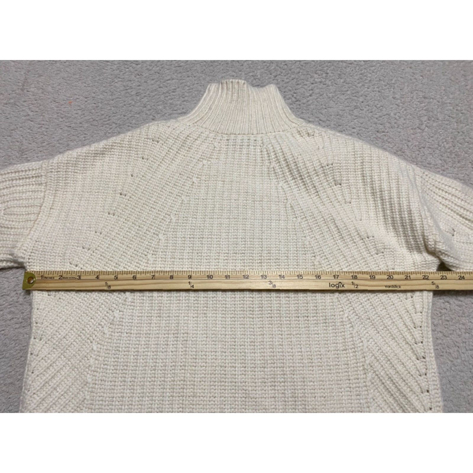 J.Crew J. Crew Womens Sweater Ivory Mock Neck Oversized Raglan Sleeve Wool Blend Knit | XS? Wait not allowed. Size S / US 4 / IT 40 - 7 Thumbnail