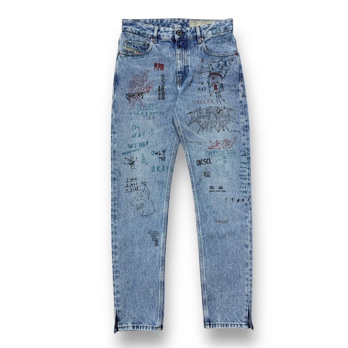 Diesel Diesel Neekhol Graffiti Print Women’s Jeans Blue Denim Pants Size 27" / US 4 / IT 40 - 1 Thumbnail