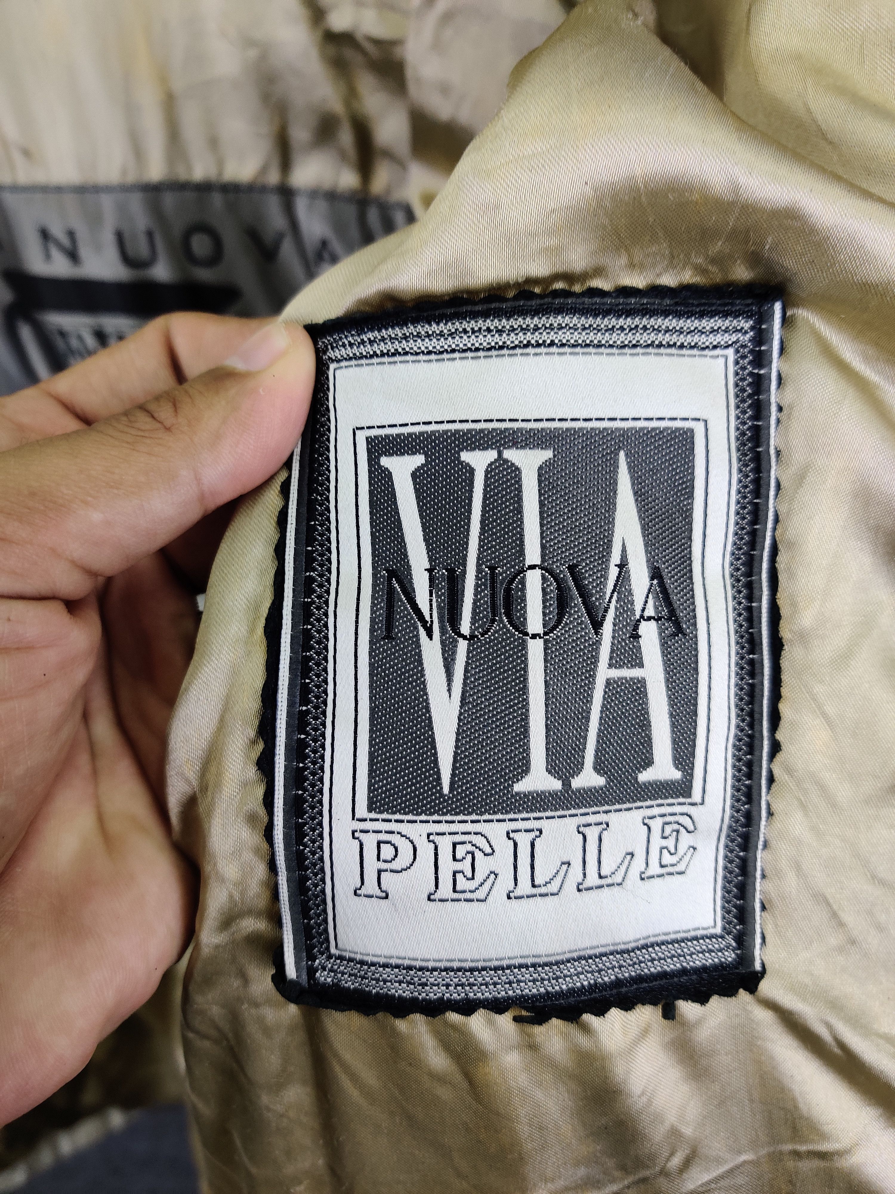 Designer Vintage Via Nuova Pelle Tactical Leather Jacket Size US XL / EU 56 / 4 - 22 Thumbnail
