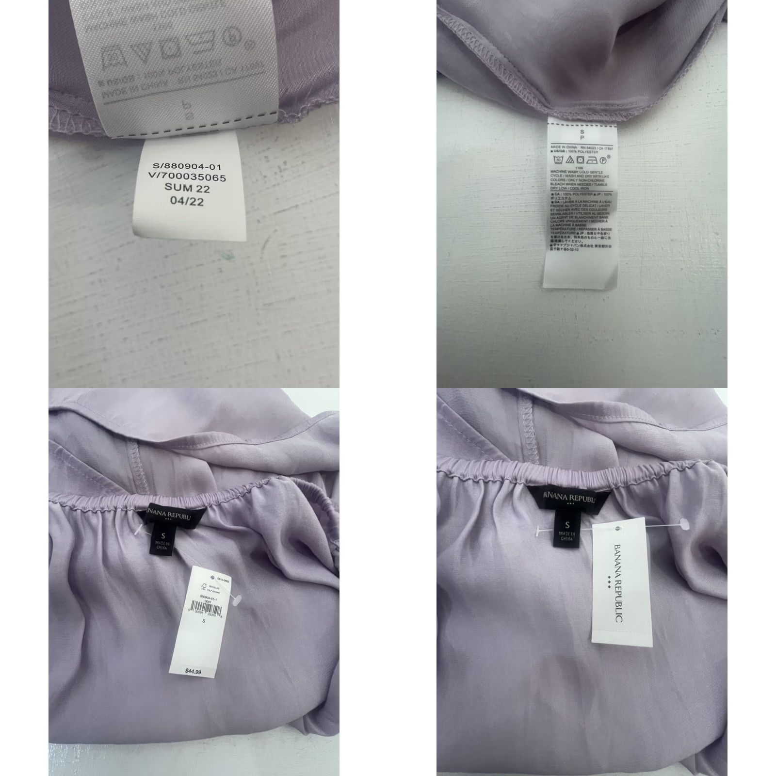 Banana Republic Banana Republic Sleeveless Tie Neck Blouse Women Small Lavender NWT New Size S / US 4 / IT 40 - 10 Thumbnail