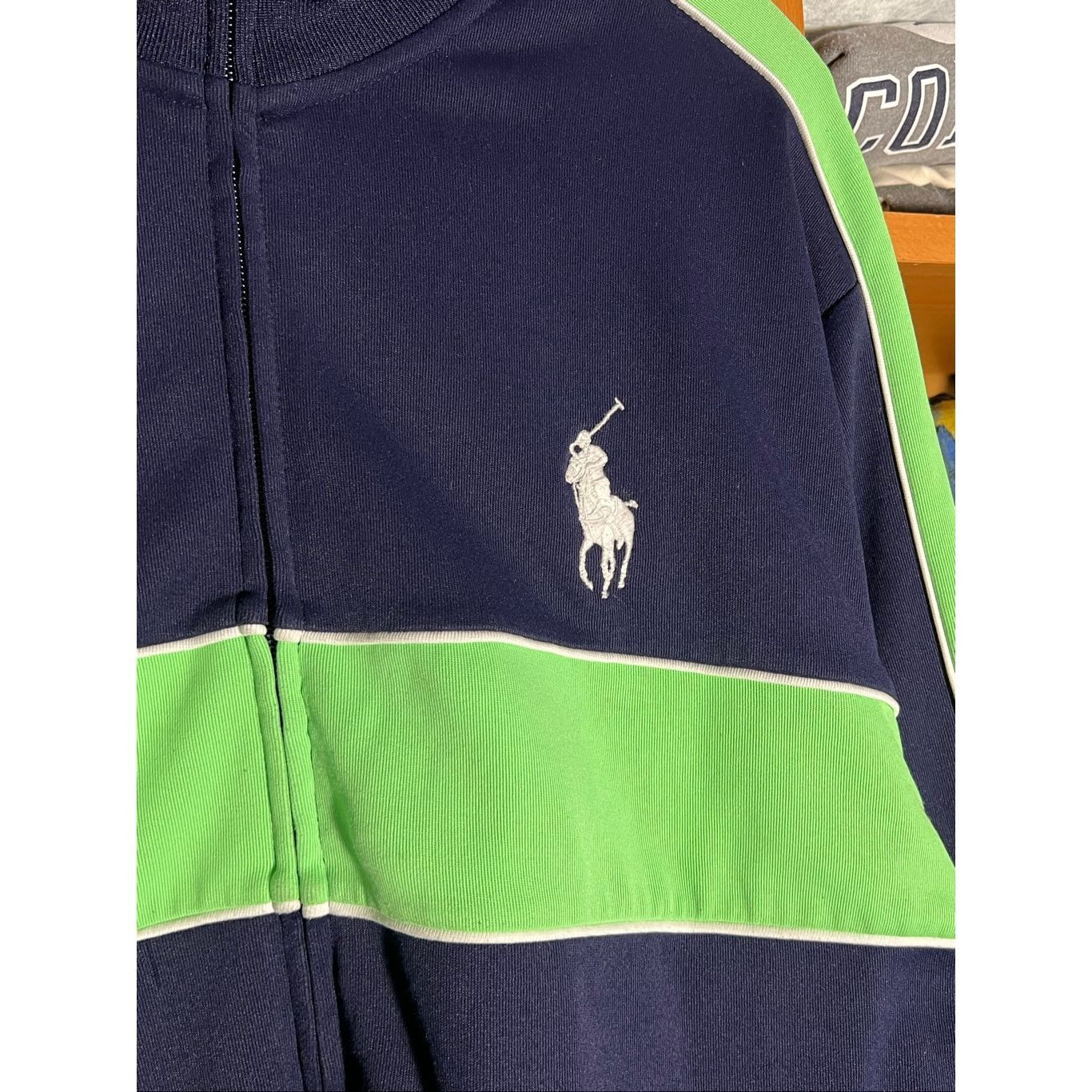 Polo Ralph Lauren Vintage Polo Ralph Lauren Full Zip Big Pony Striped Track Ja Size US XL / EU 56 / 4 - 2 Thumbnail
