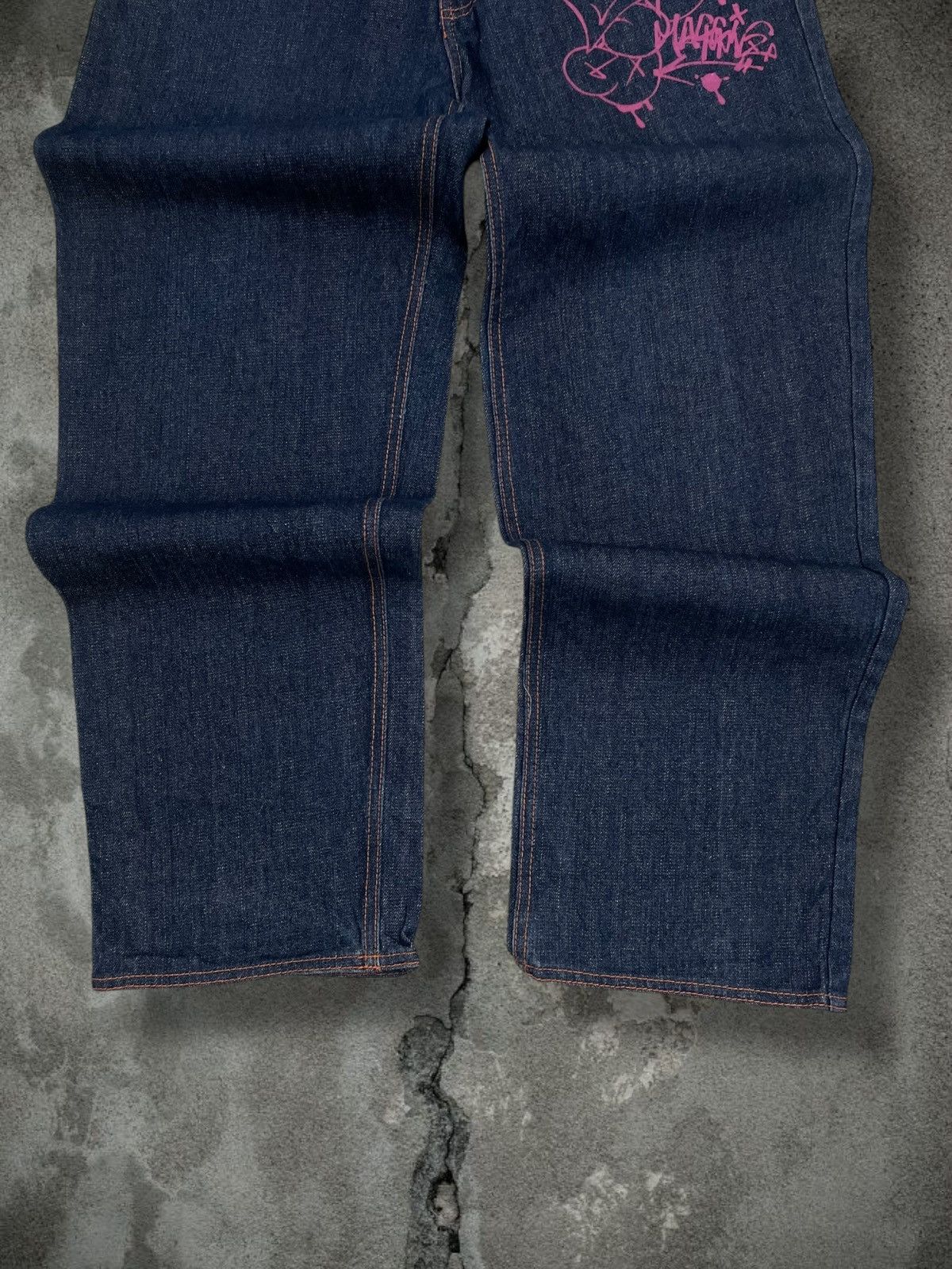 Japanese Brand Vintage Og 1990s Japan Designer Octopus Graffiti Baggy Denim Size US 31 - 3 Thumbnail