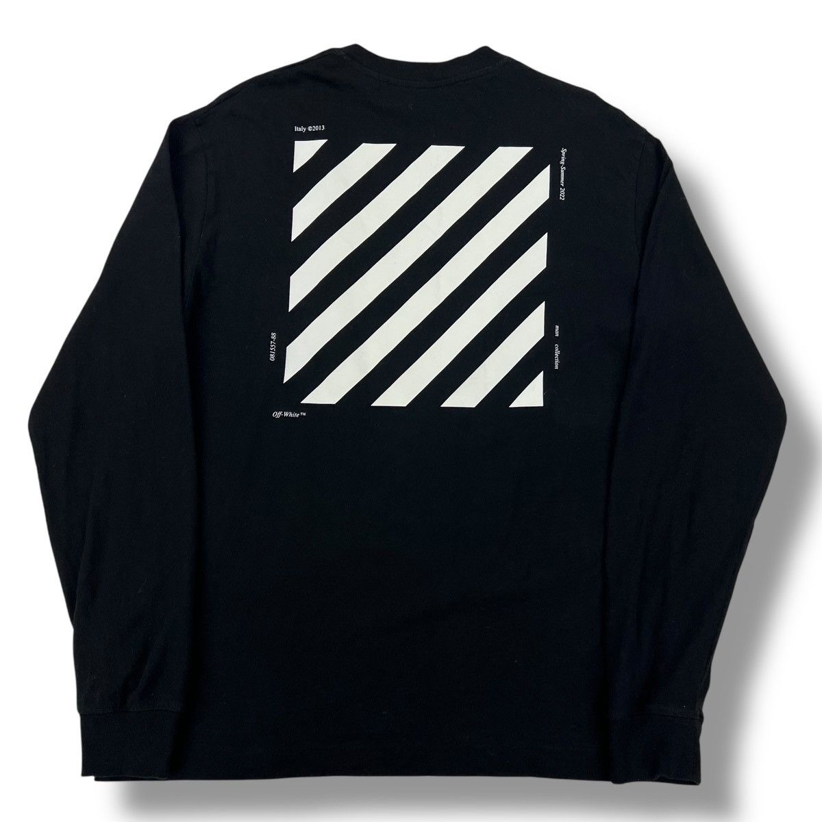 Off-White Off-White Diagonal Black Long Sleeve T Shirt Size US L / EU 52-54 / 3 - 2 Thumbnail