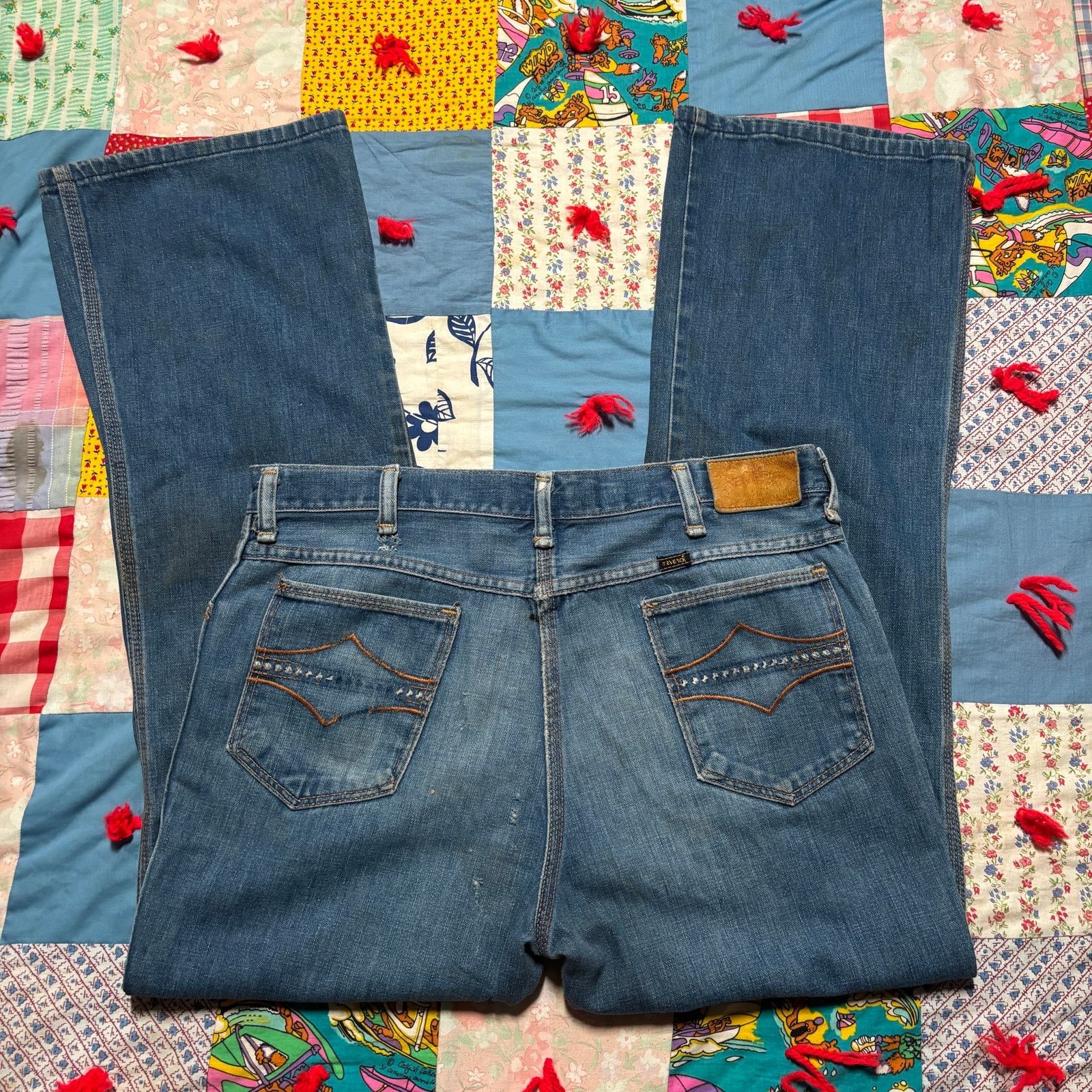 Vintage × Wrangler 70s Wrangler Maverick Bootcut Blue Jeans Western Style 34x30 Size US 34 / EU 50 - 1 Thumbnail