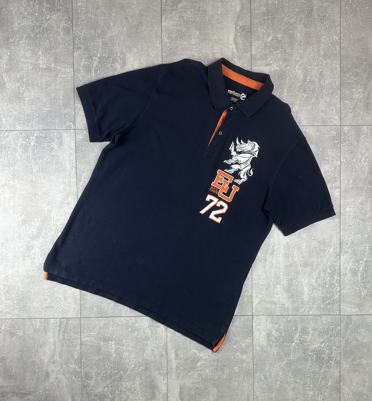 Ecko Unltd. Ecko Unlimited Y2K Vintage 72 Overprint Logo Polo T-Shirt Size US XL / EU 56 / 4 - 1 Thumbnail