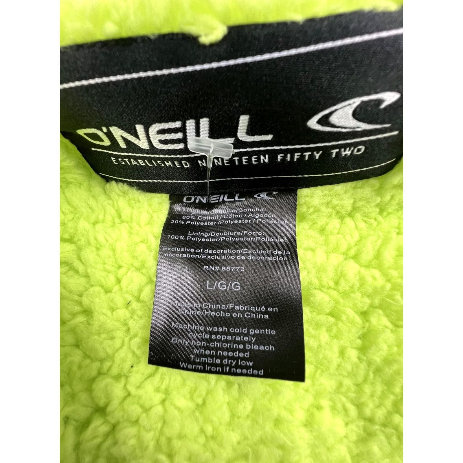 O'Neill O'Neill Hoodie Full Zip Mens Large Dusty Olive Sherpa Lined Fleece Sweatshirt Jacket Size US L / EU 52-54 / 3 - 3 Thumbnail
