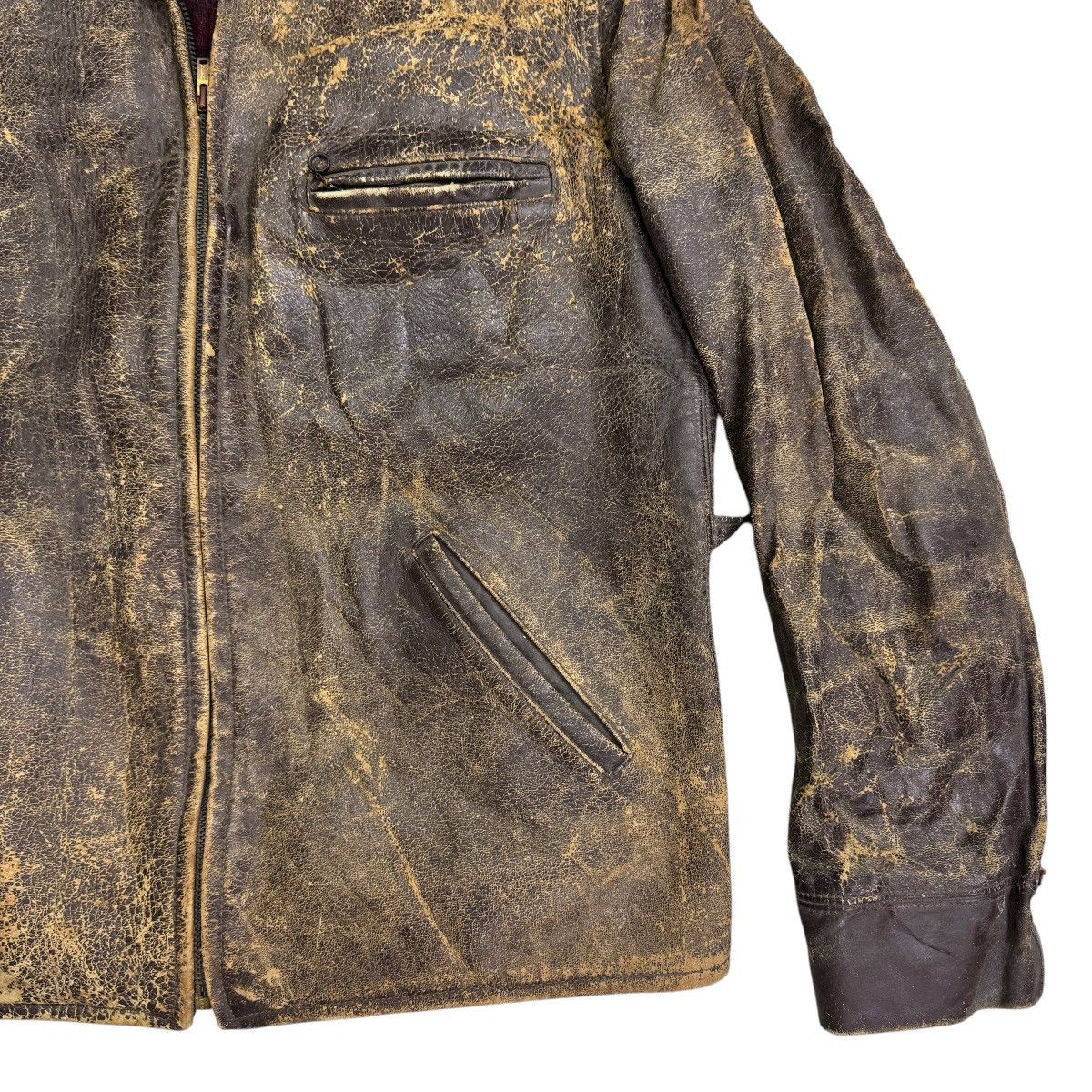 Vintage 🔥 30s LEVY BROS MONARCH HORSEHIDE PLAID LINER LEATHER JACKET Size US L / EU 52-54 / 3 - 12 Thumbnail