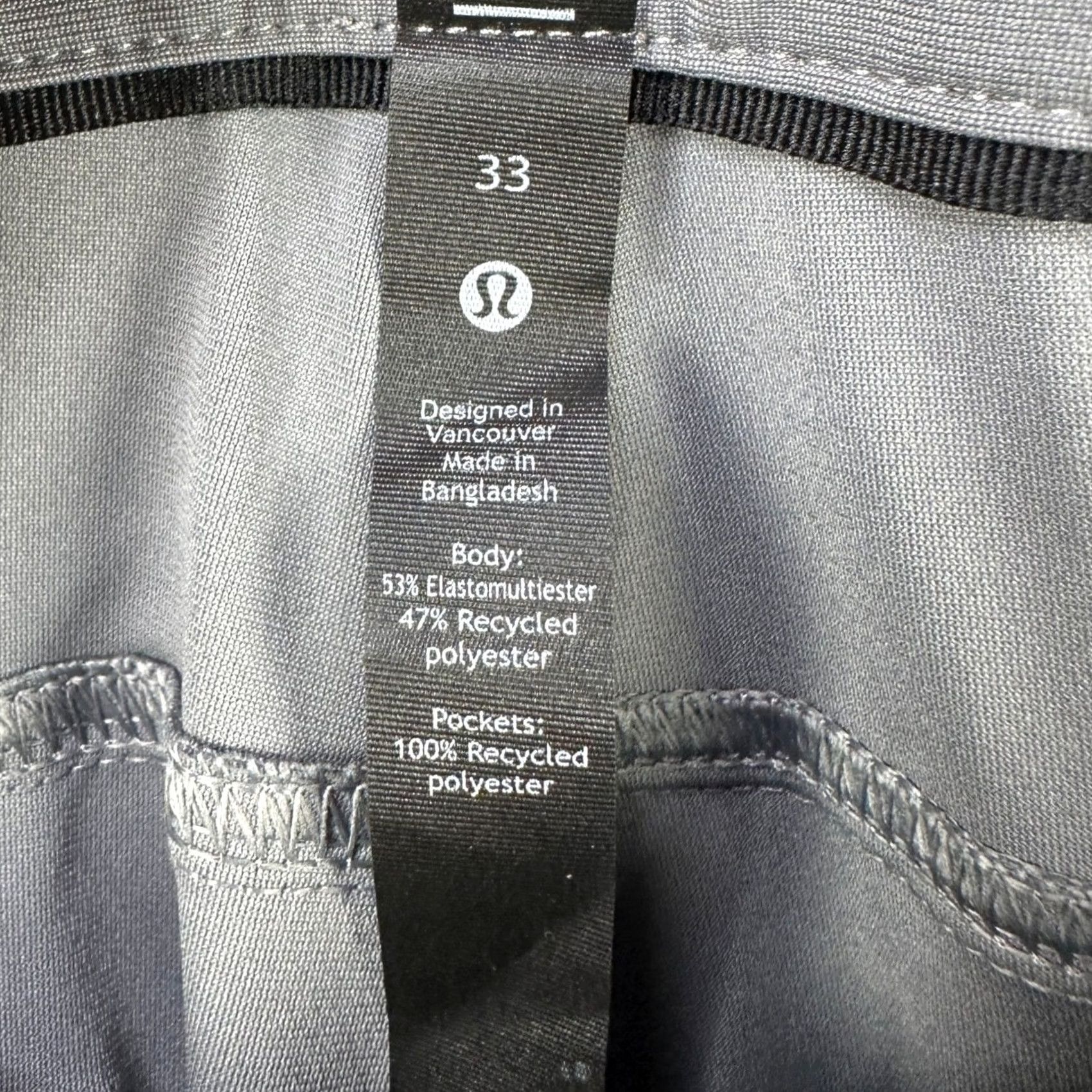 Lululemon Lululemon ABC Pants Chino Golf Mens 33 Gray 5 Pocket Flat Front Logo Size US 33 - 4 Thumbnail