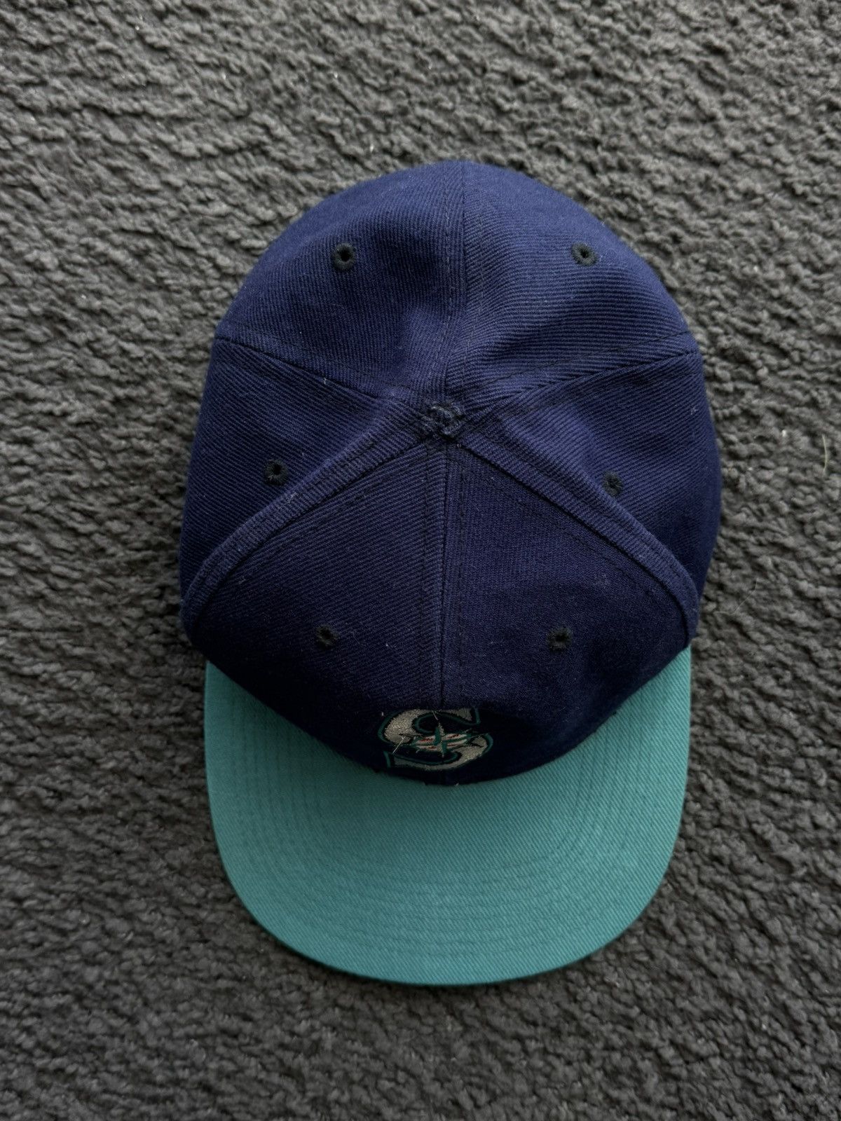 MLB Vtg Rare MLB Seattle Mariners Logo 7 Two Tone Wool Snapback Size ONE SIZE - 3 Thumbnail