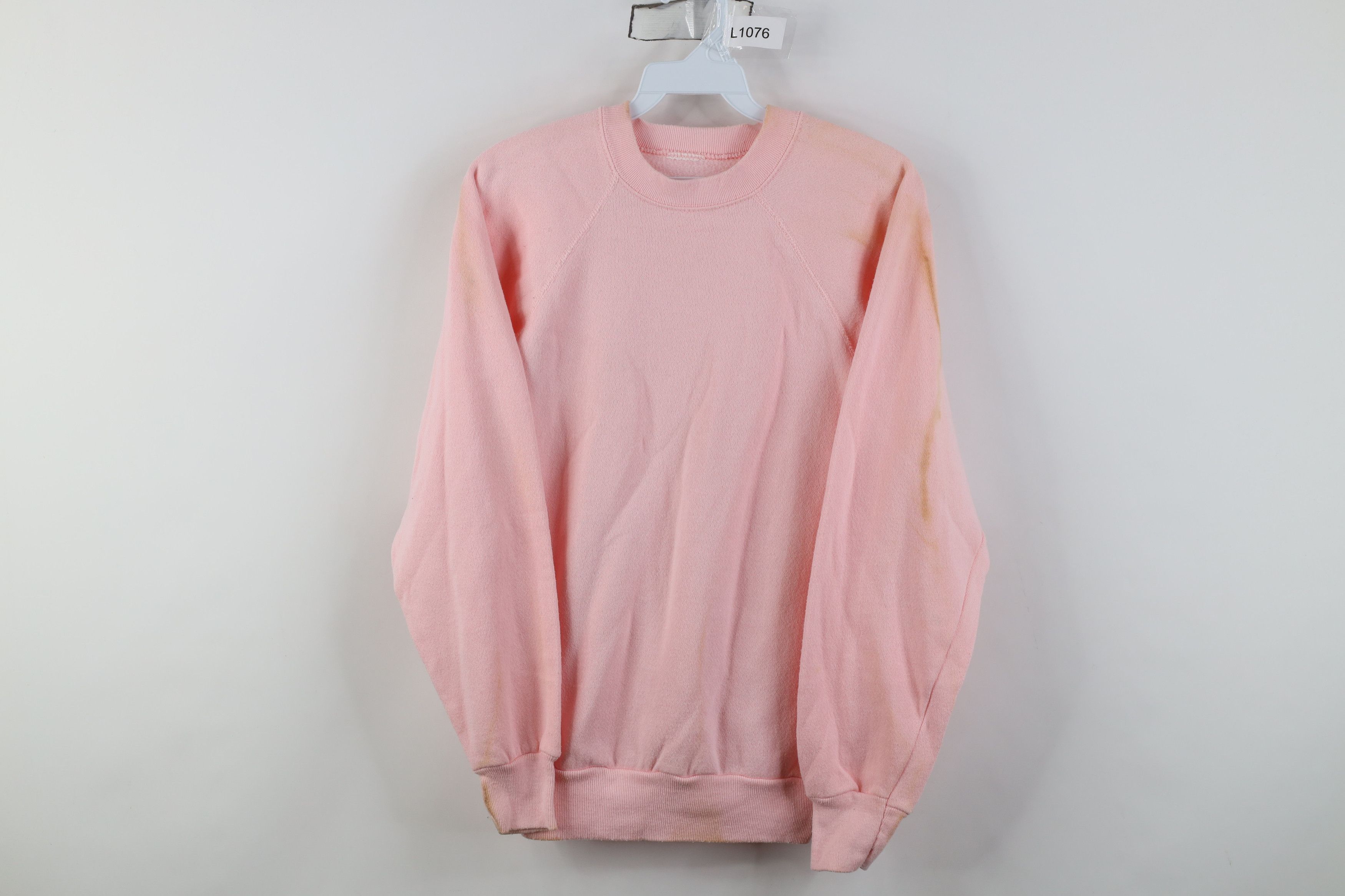 Vintage Vintage 80s 90s Streetwear Blank Crewneck Sweatshirt Pink Size S / US 4 / IT 40 - 1 Thumbnail