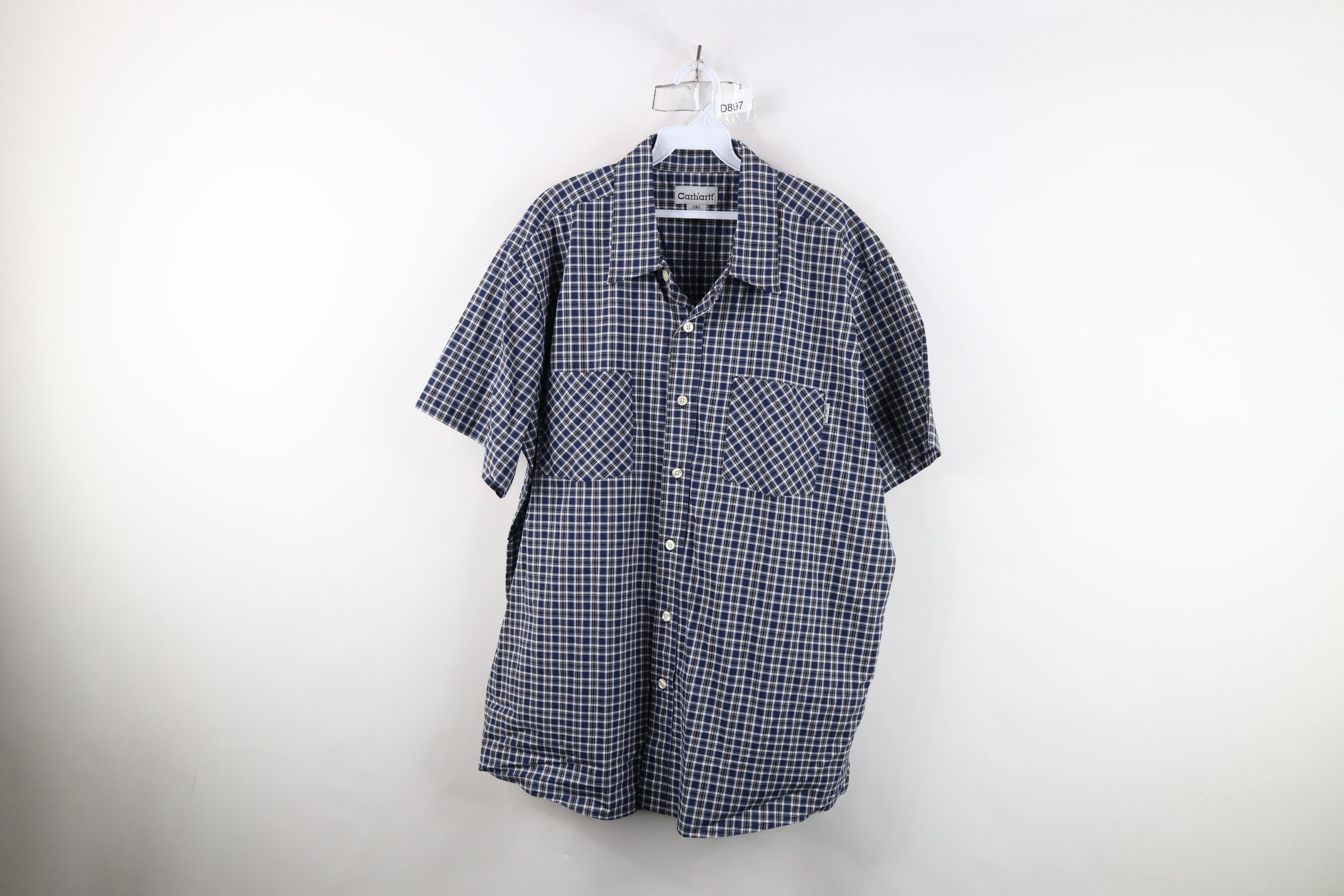 Carhartt Vintage Carhartt Pocket Short Sleeve Button Down Shirt Plaid Size US XXL / EU 58 / 5 - 1 Thumbnail