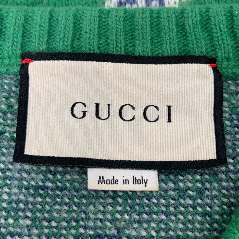 Gucci Gucci Green horn tiger head inlaid wool round-neck long-sle Size US M / EU 48-50 / 2 - 5 Thumbnail