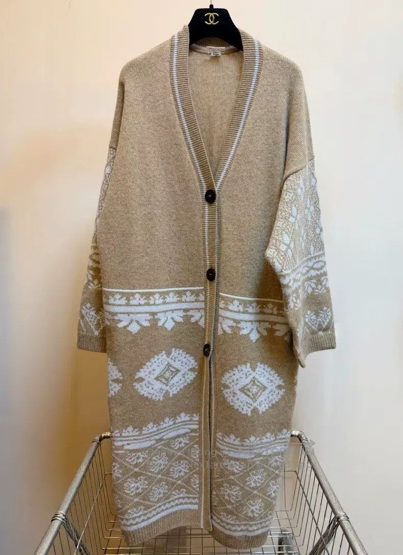 Hermes Hermes Fair Isle Snowflake Cashmere Long Cardigan Size XXS / US 00 / IT 34 - 1 Thumbnail