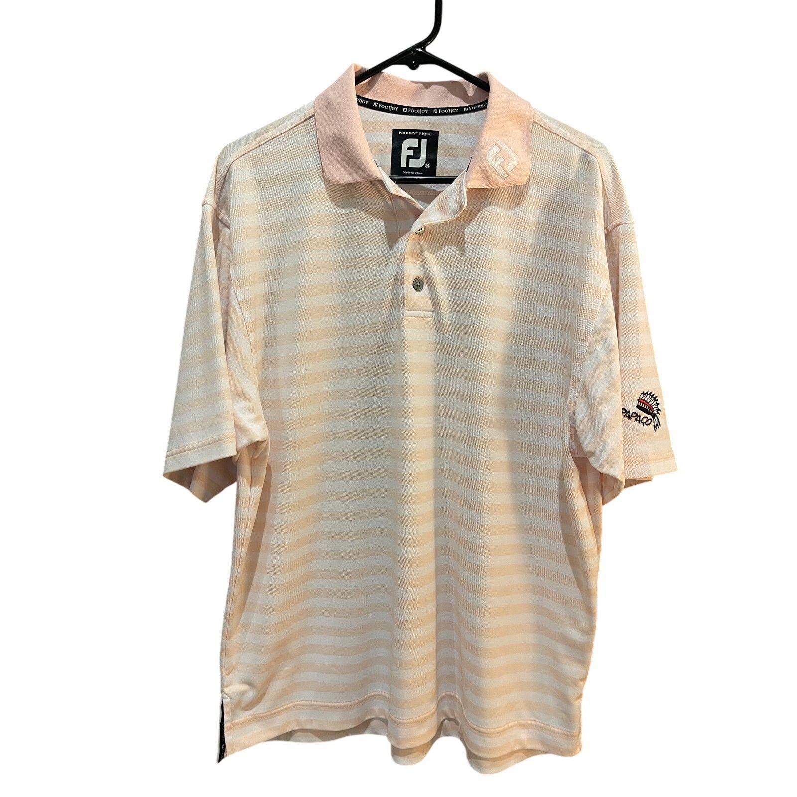 Footjoy FootJoy FJ ProDry Pique Golf Polo Shirt XL Peach Stripe Size US XL / EU 56 / 4 - 6 Thumbnail